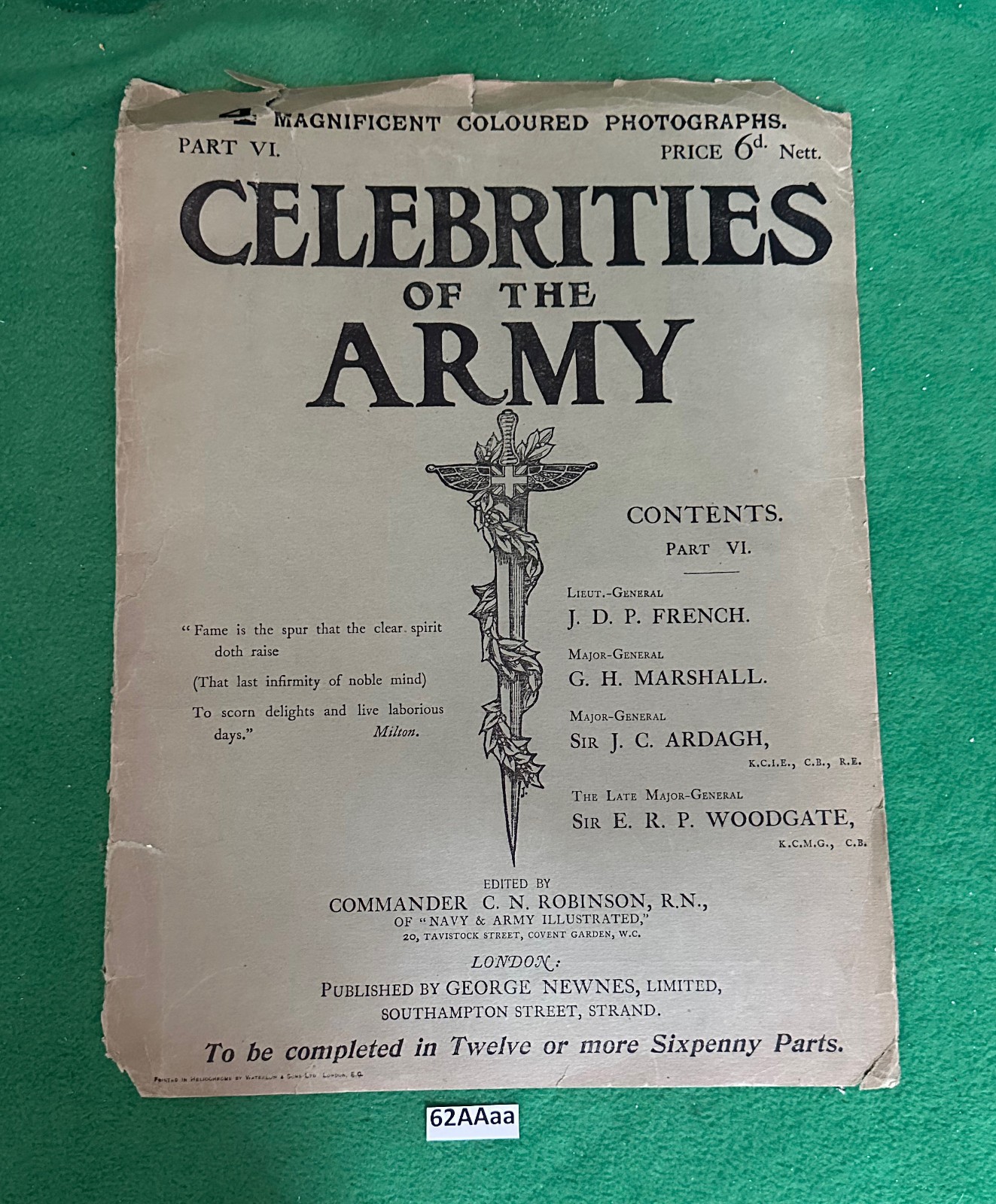 Celebrities of the Army Part IV With Bonus U.S. Navy Photographs.