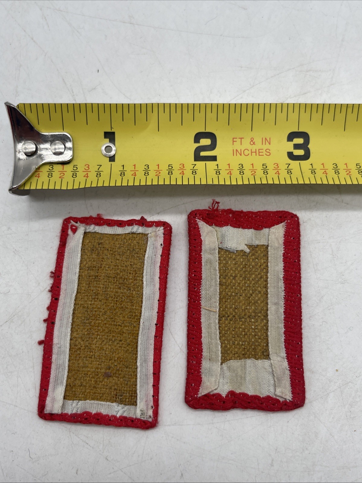 X2 Post War Heer German Bright Red Collar Tab Artillery Officer Lot Of 2 B
