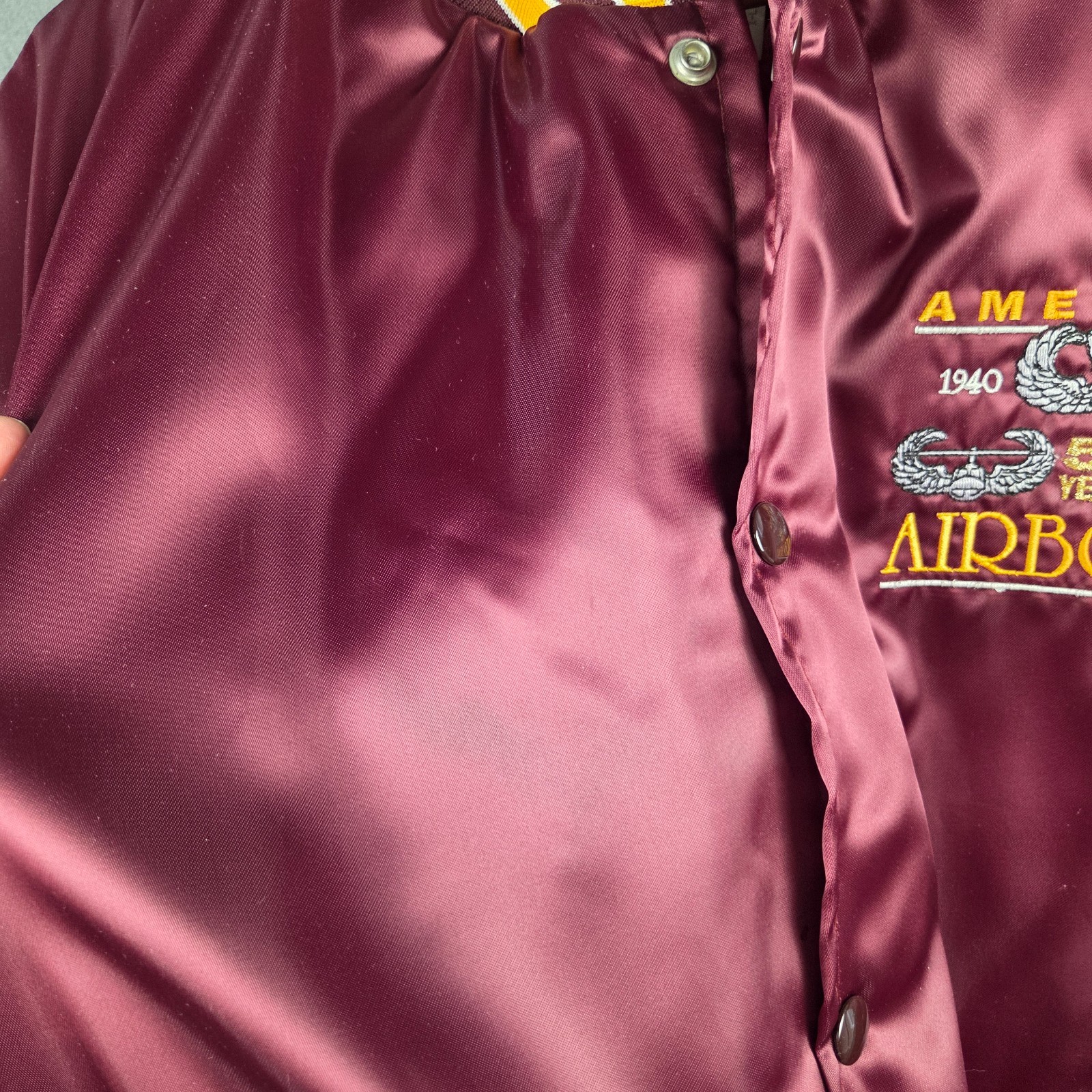 American Airborne 50th Anniversary 1940-1990 Jacket Mens Size XL Quilt Lining