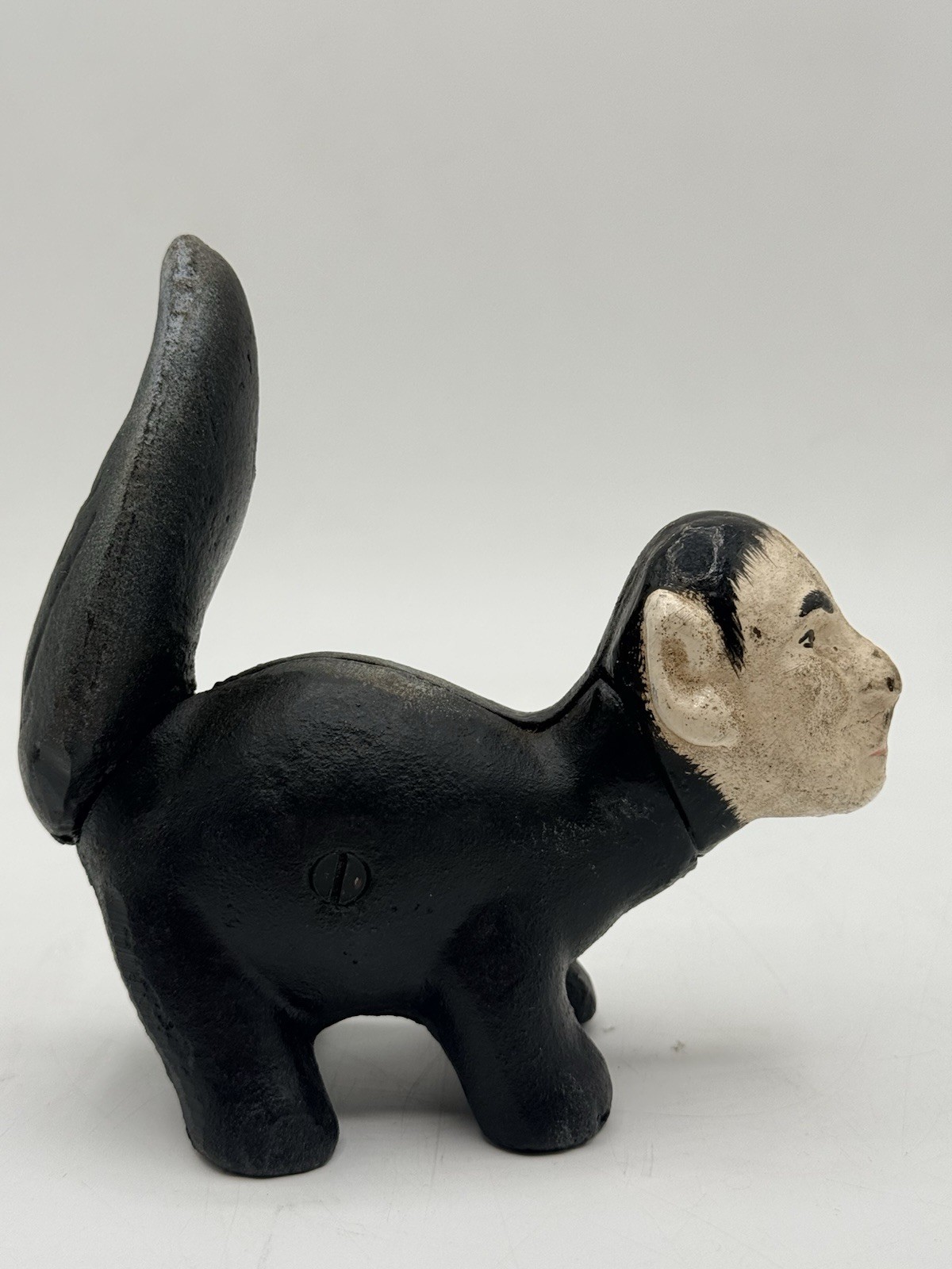 WWII Anti-Axis Propaganda Hitler Skunk Cast Iron Figure w/ Mussolini & Hirohit