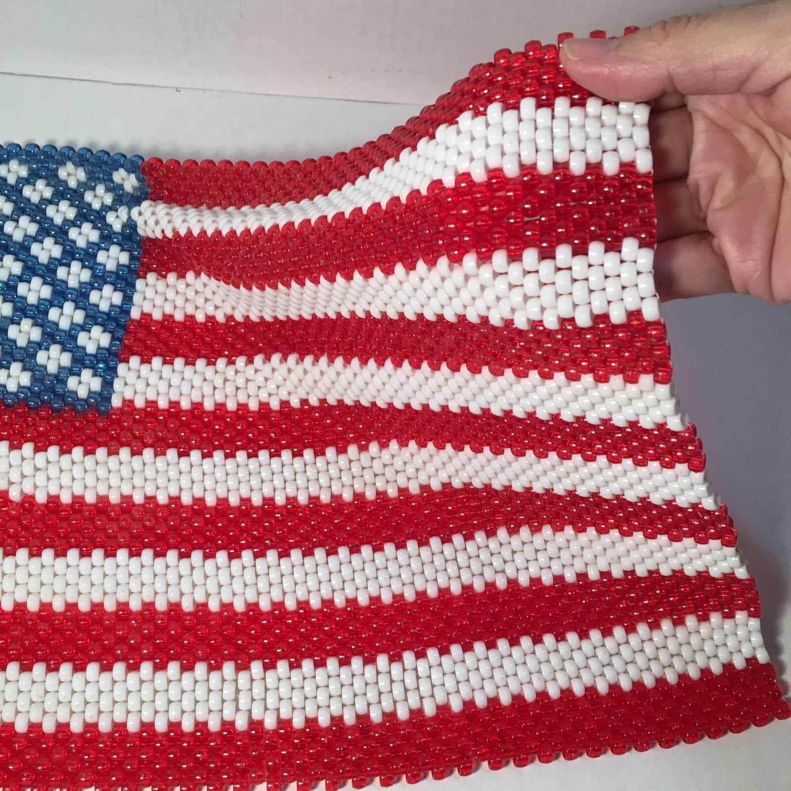 American Flag 15” Handmade Beaded