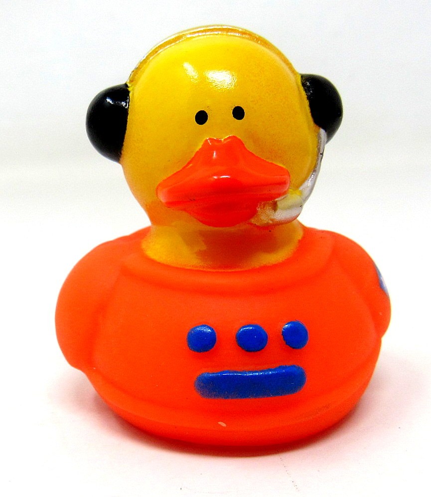 Astronaut Rubber Duck Orange Space Suit USA Flag 2 inch Space Force US Seller q
