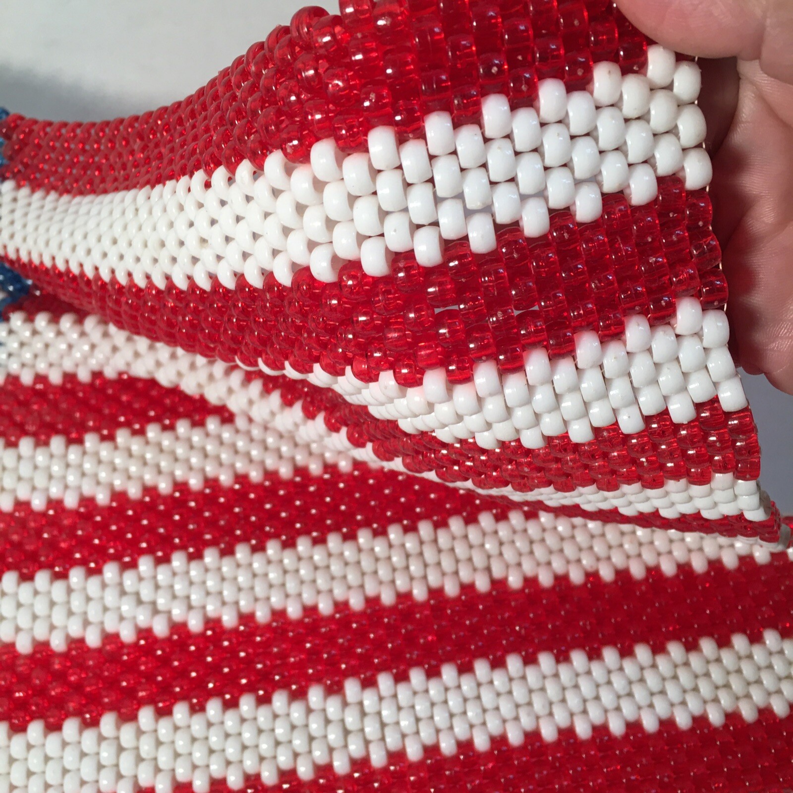 American Flag 15” Handmade Beaded