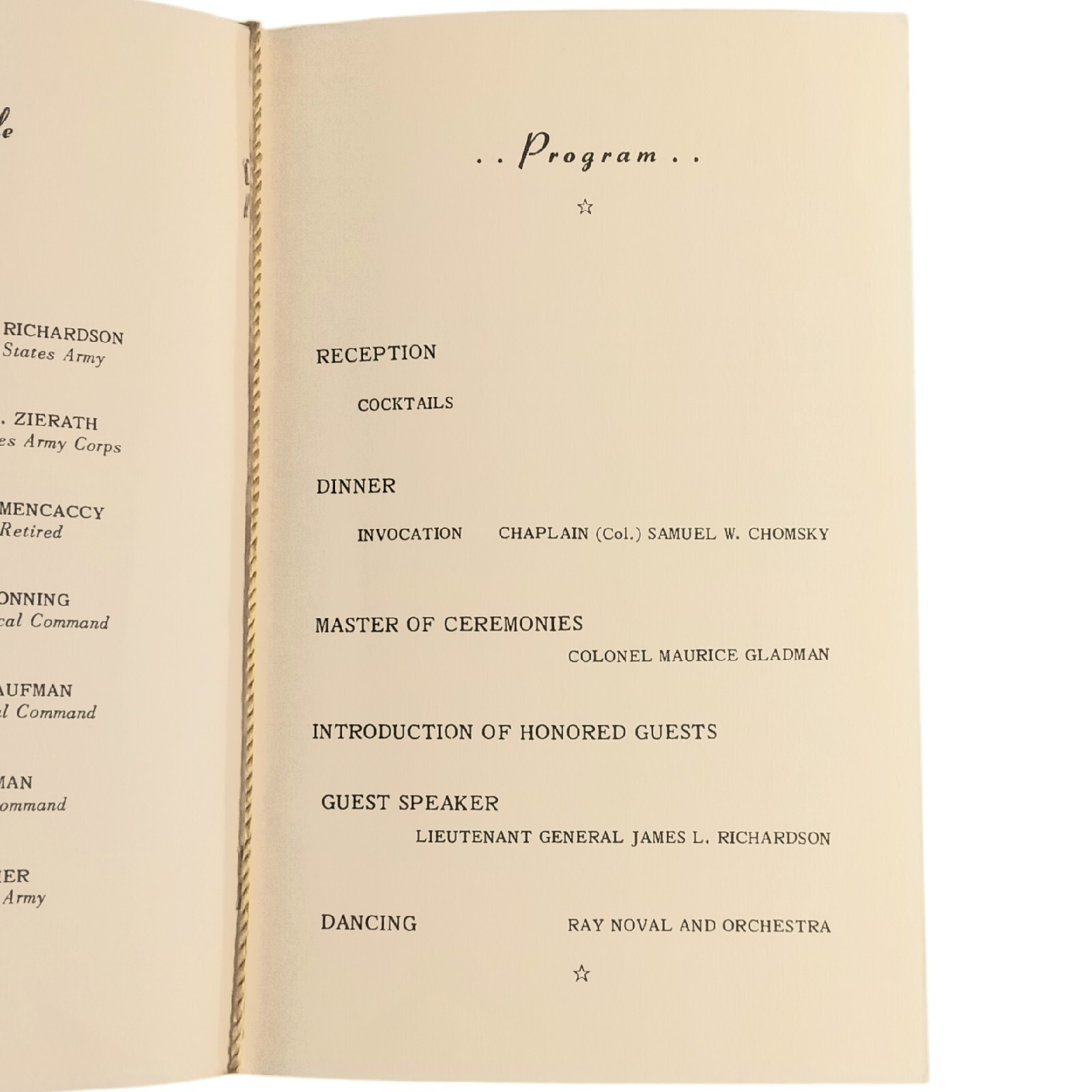 1966 US Army Reserve 311th Logistical Command Annual Dinner Dance Program