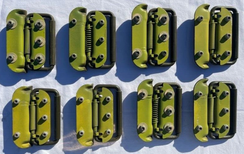 Vintage Bendix-Friez Military Chest Handles with Spring (Lot of 8pcs)
