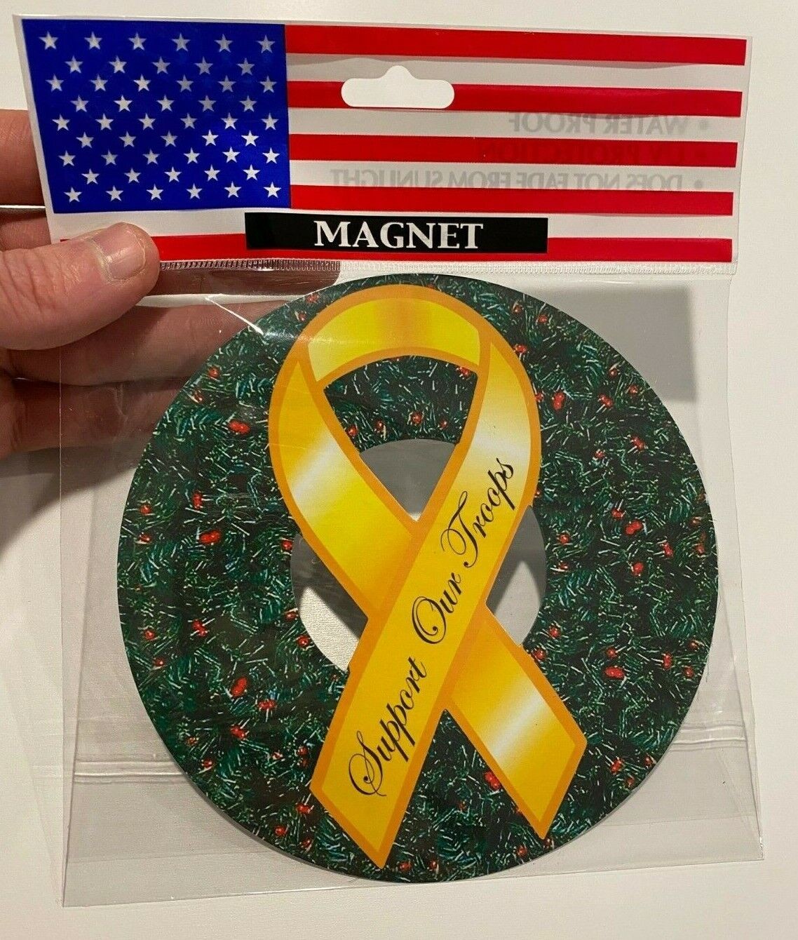 24 TOTAL – Support Our Troops Wreath Car Fridge Magnet – USA Holiday Christmas