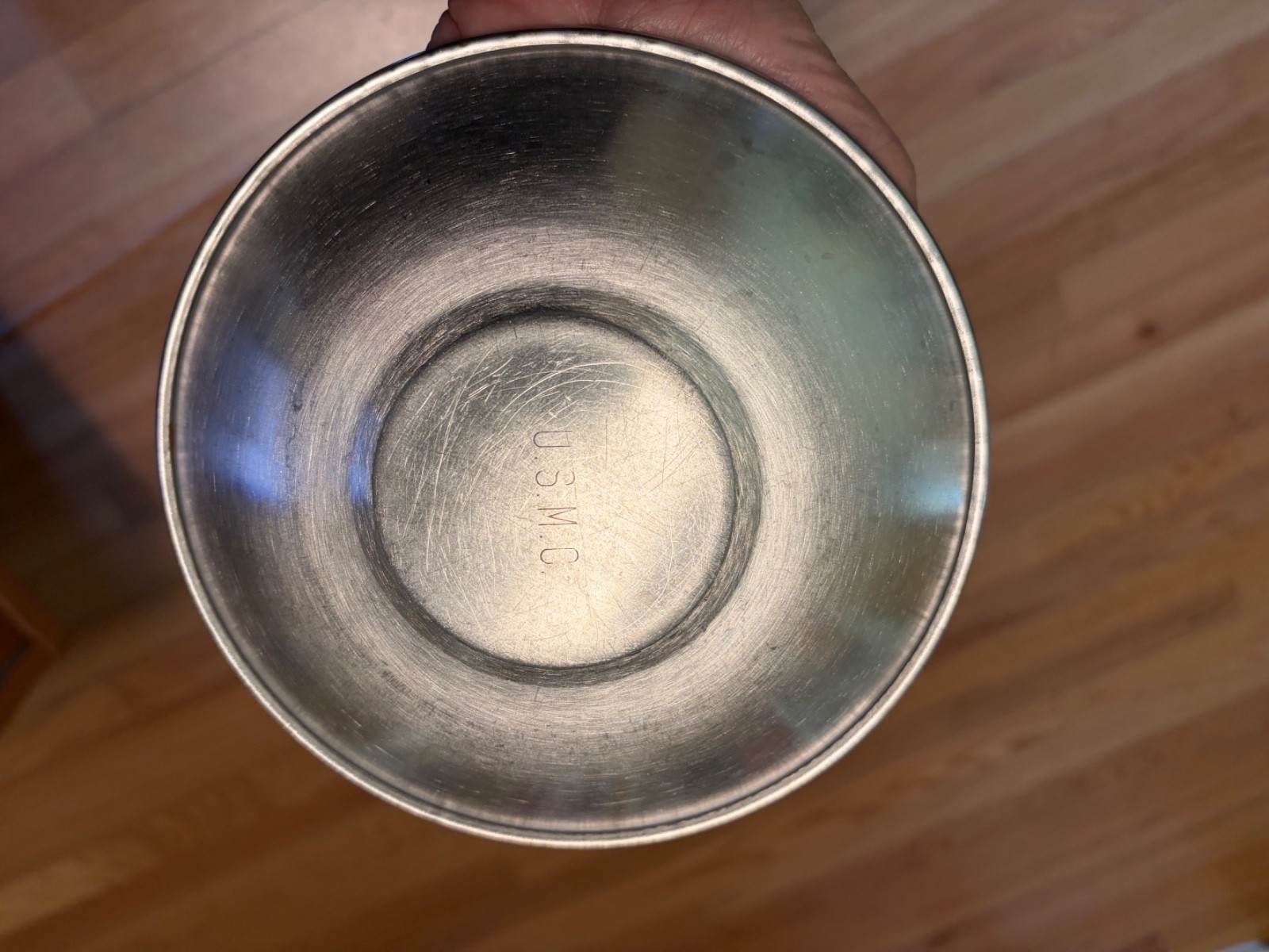 Two WW2 Stainless Steel USMC Plates Saucers Mess 6” Vintage