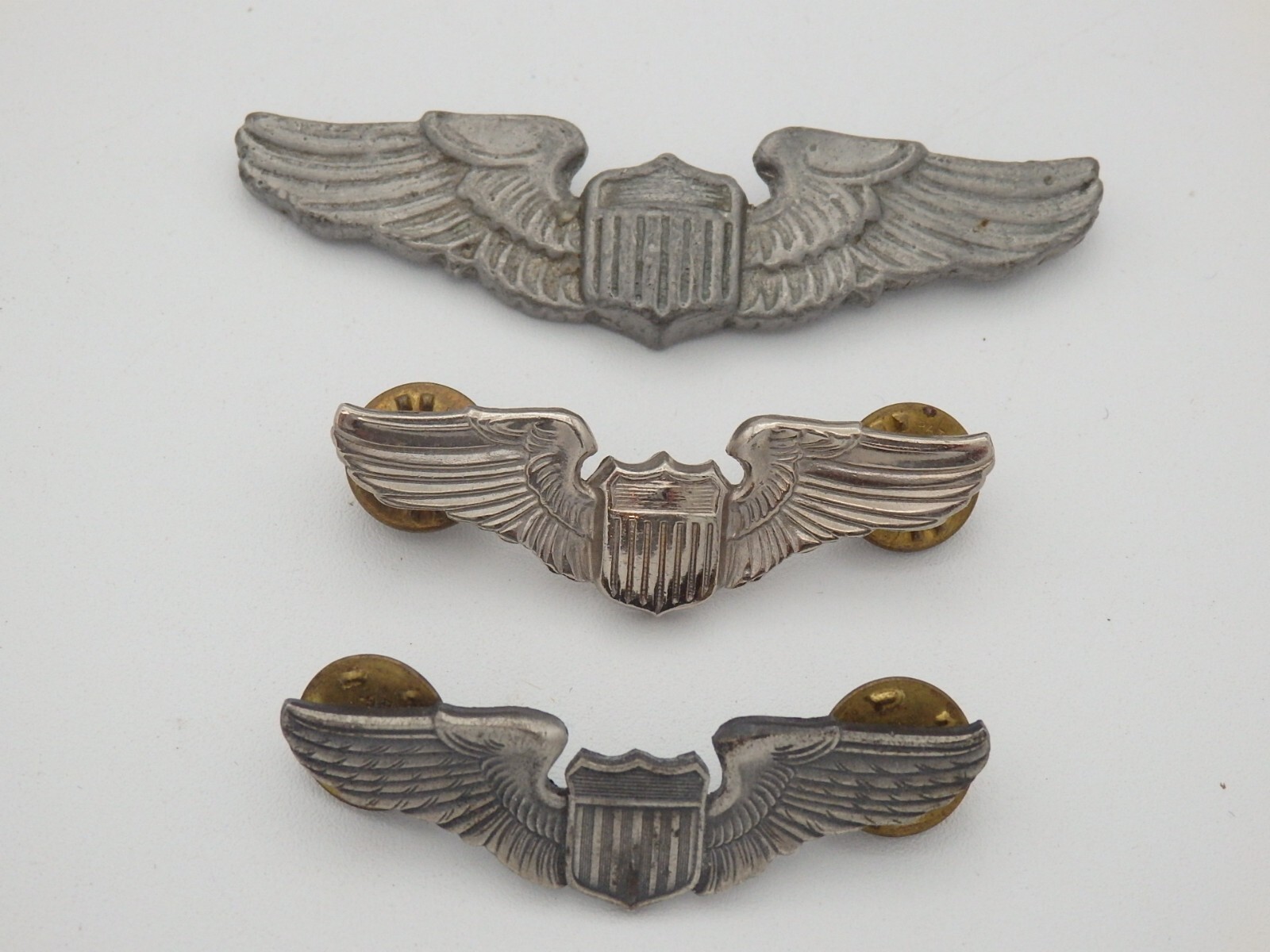US Air Force Pilot Wings Badge Lot of 3 Genuine USAF 2 Mini Half Size, Full Size