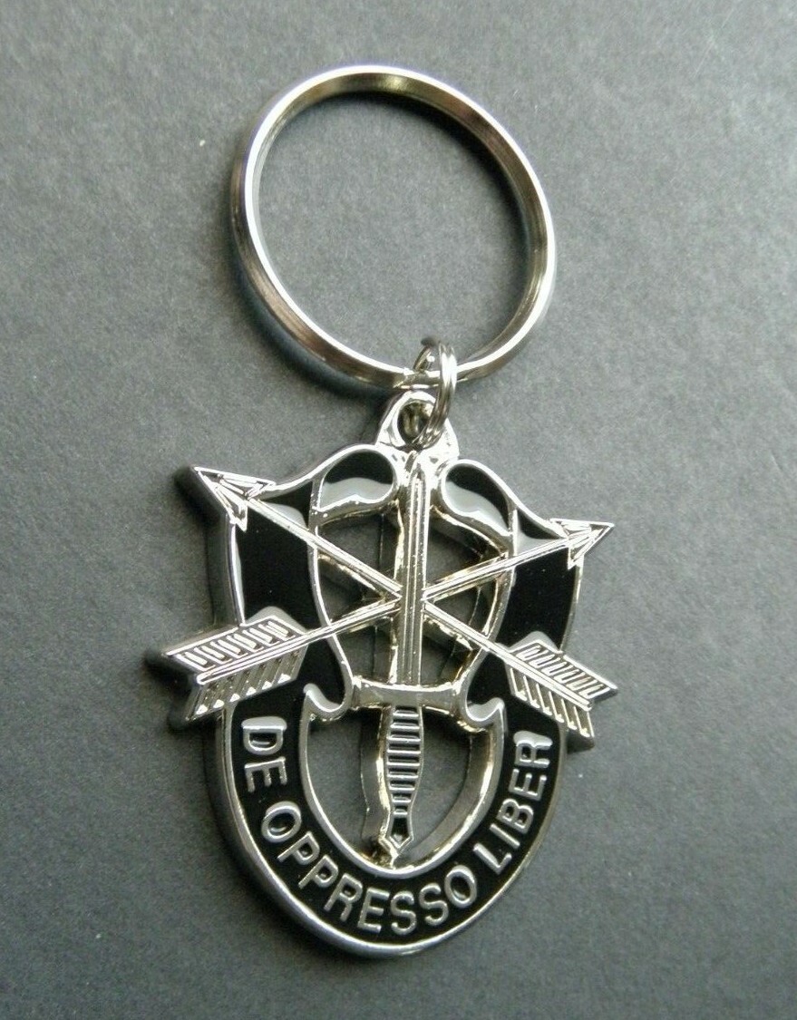 Army Special Forces Cutout Tag Keyring Keychain Key Ring Chain 1.75 x 2.5 inches