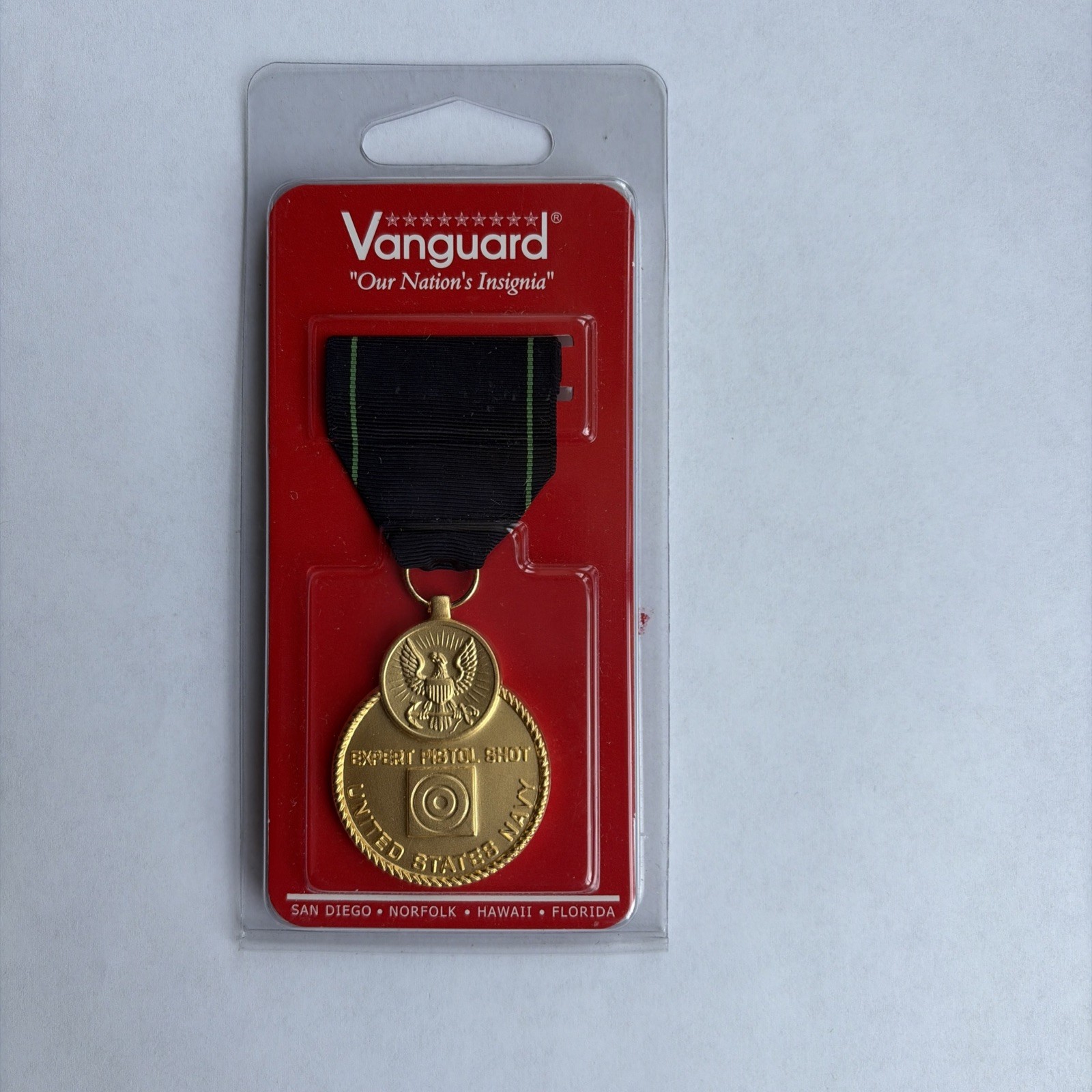 US Navy Expert Pistol Shot Award Medal Full Size NEW Vanguard