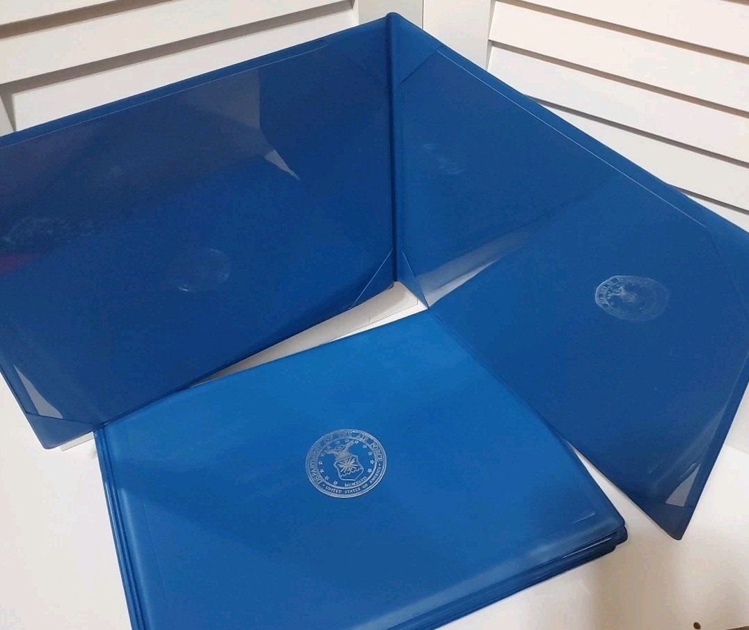 Lot 6 Air Force Military Certificate Presentation Folder US Silver Seal 9 X 11.5