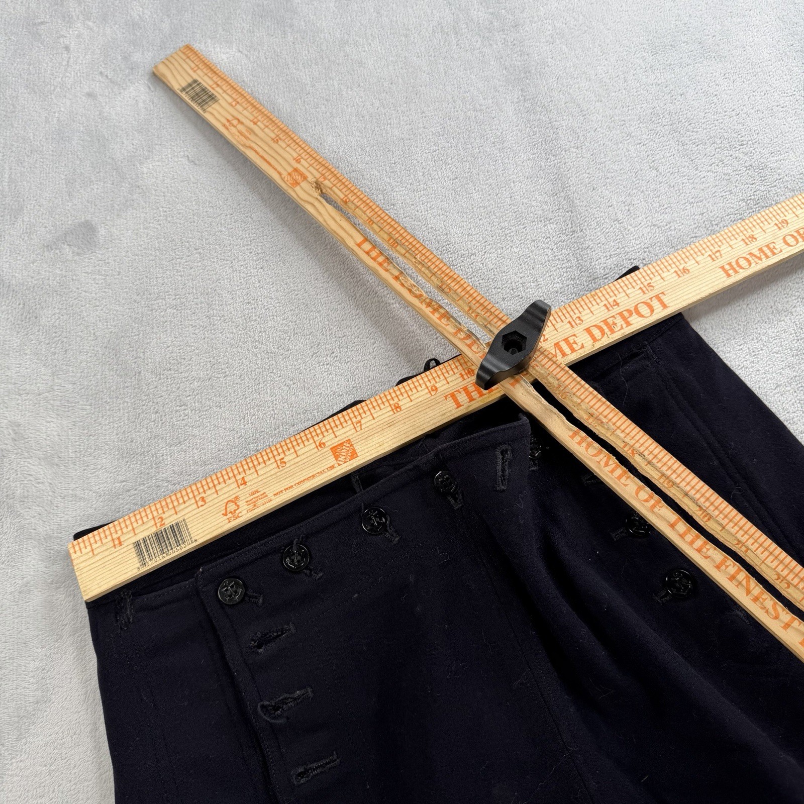 Vintage US NAVY Sailor 100% Wool Pants Mens 30×32 Crackerjack USN Blue Button