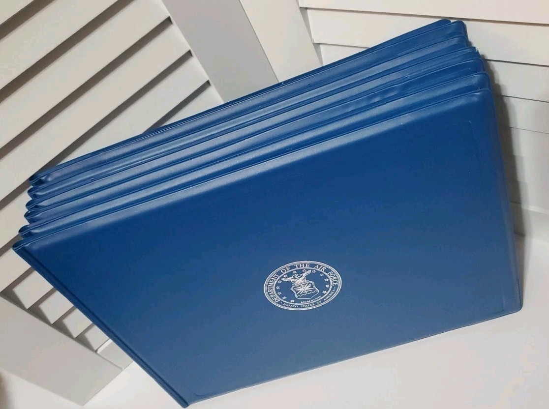 Lot 6 Air Force Military Certificate Presentation Folder US Silver Seal 9 X 11.5