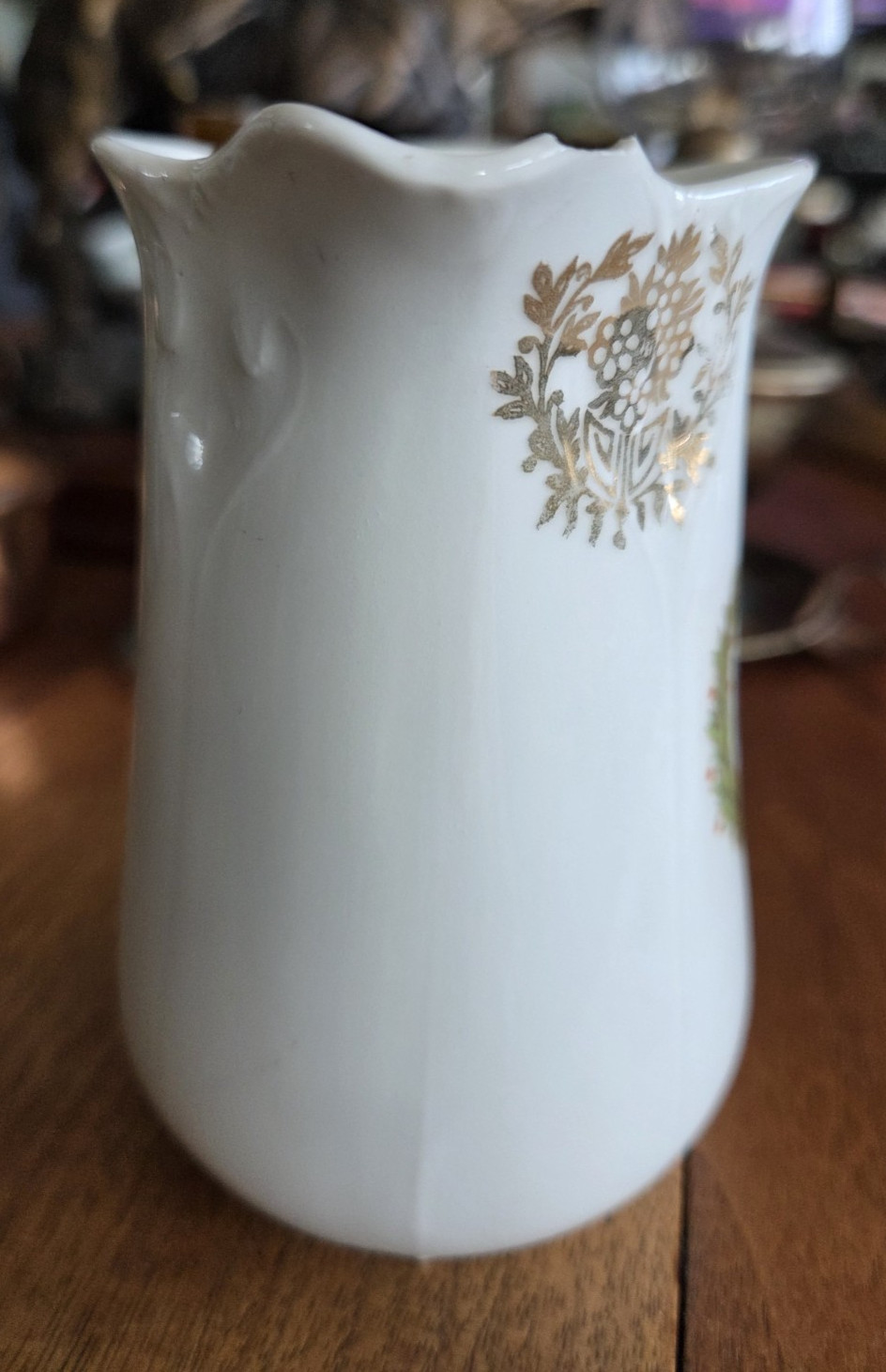 WWI German 1914 Patriotic Ceramic Creamer Small Milk Jug Iron Cross Oak Leaves