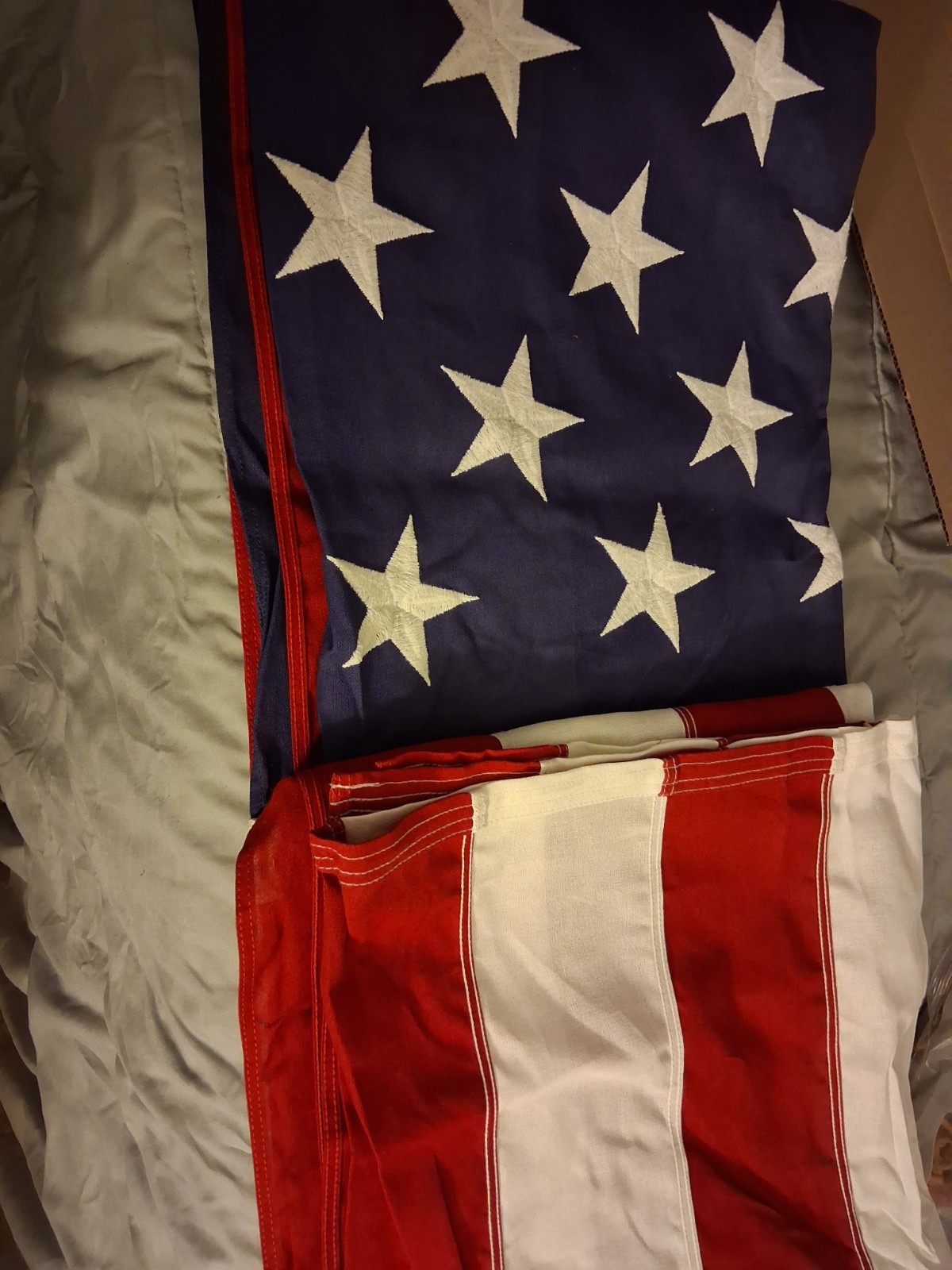 US Military Veteran American Casket Burial Funeral FLAG Folded Stitched Stars