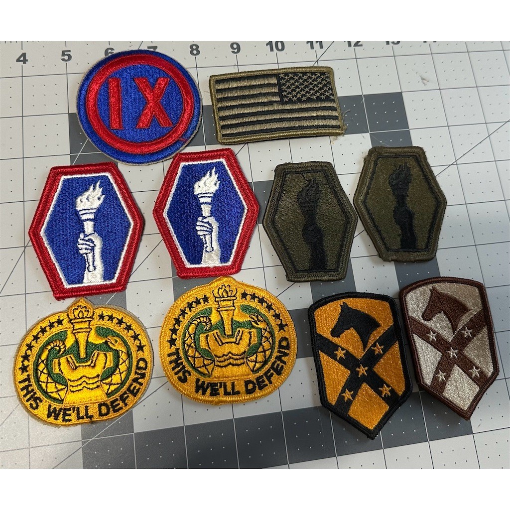 Rothco U.S. Army Uniform Patch Lot of 10 IX Corps US Flag Torch Insignia