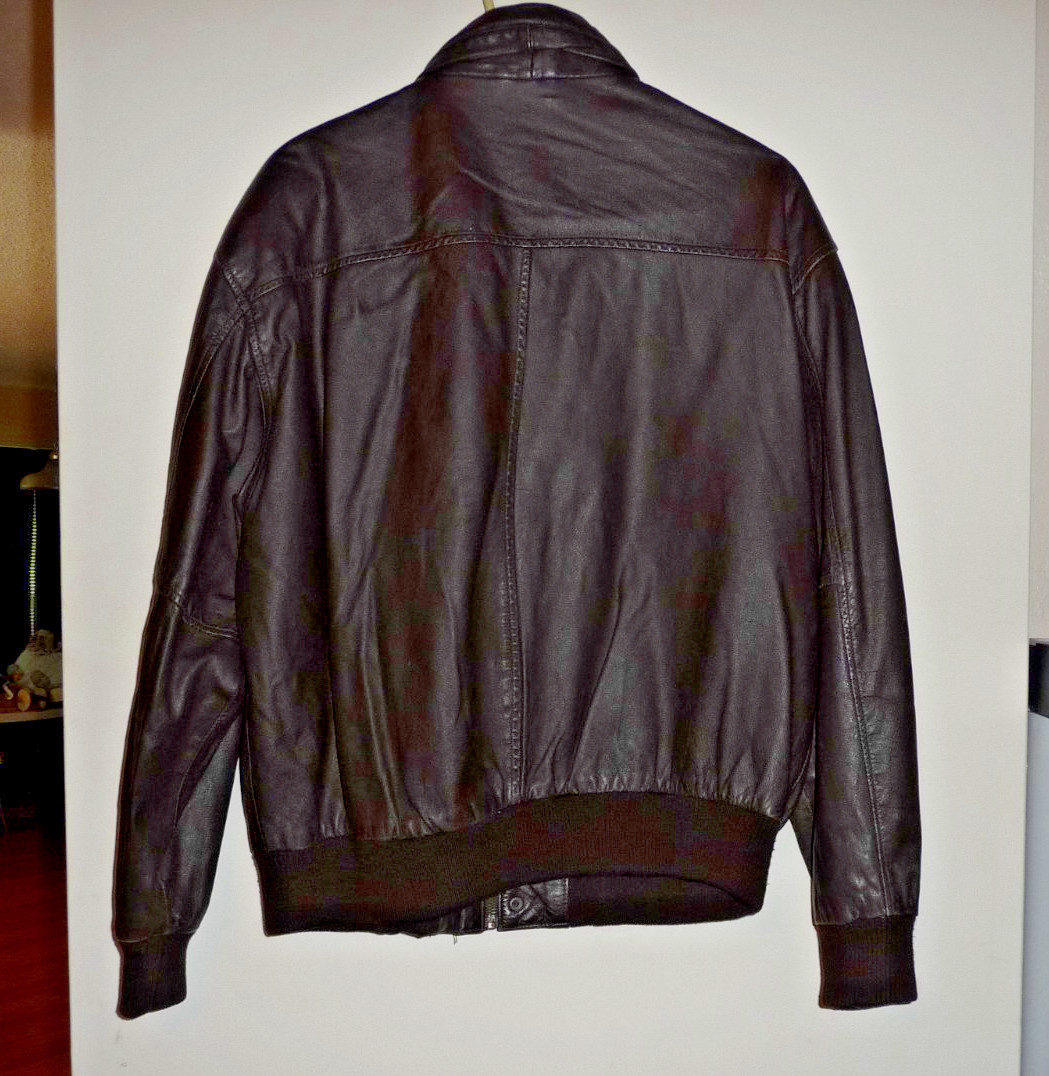 VTG American Born Brown Leather Type A-2 Bomber Flight Jacket Coat Size L