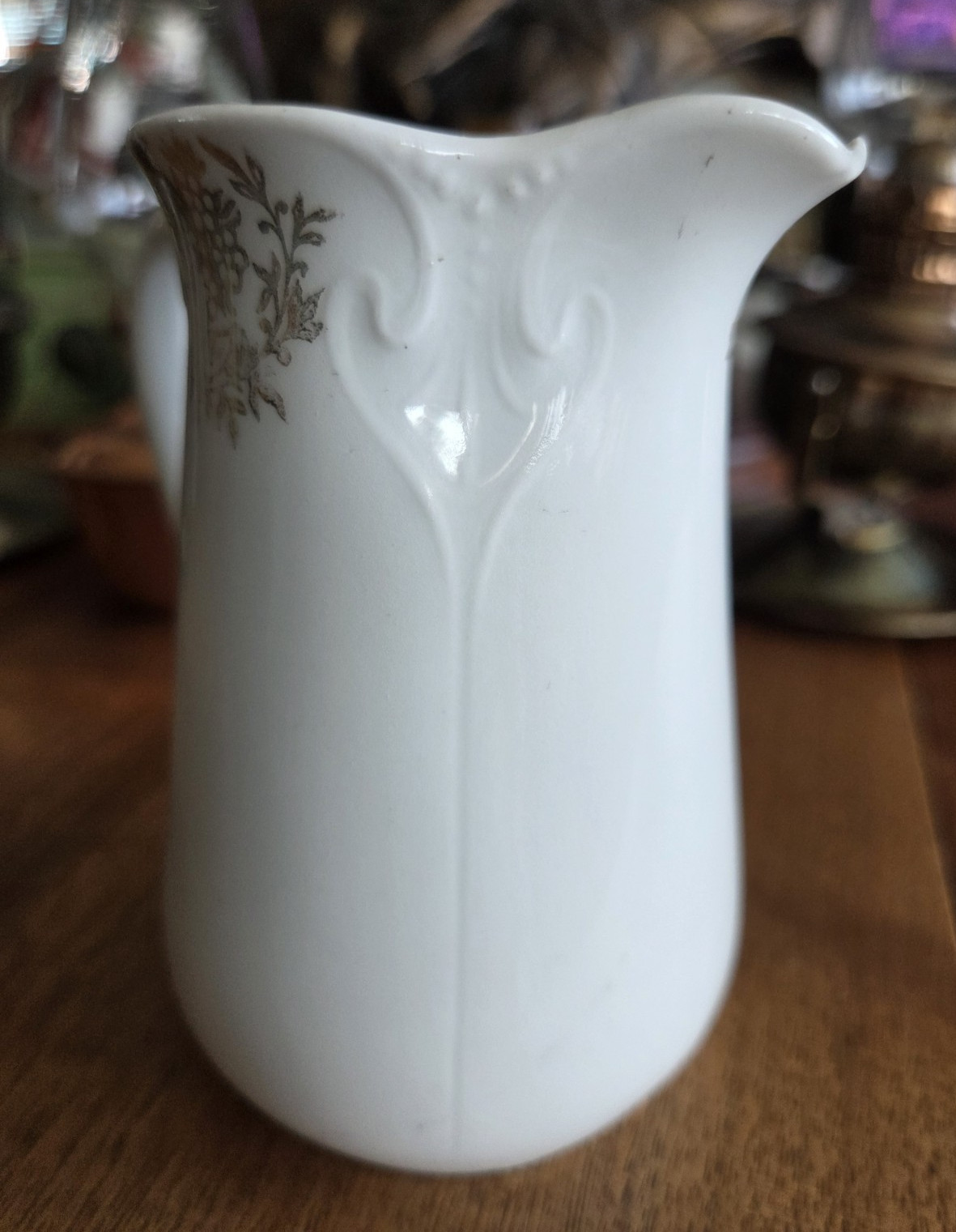 WWI German 1914 Patriotic Ceramic Creamer Small Milk Jug Iron Cross Oak Leaves