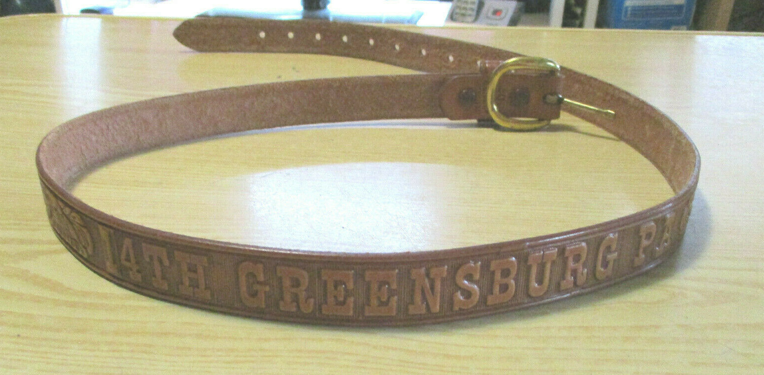 14th Greensburg PA Tooled Leather Belt – Size 40 Brown – Gently Used #4