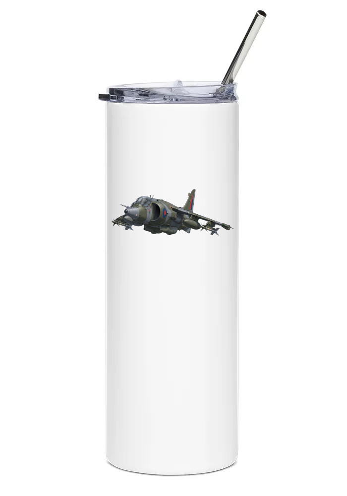 Hawker Siddeley Harrier GR3 Stainless Steel Water Tumbler with straw – 20oz.