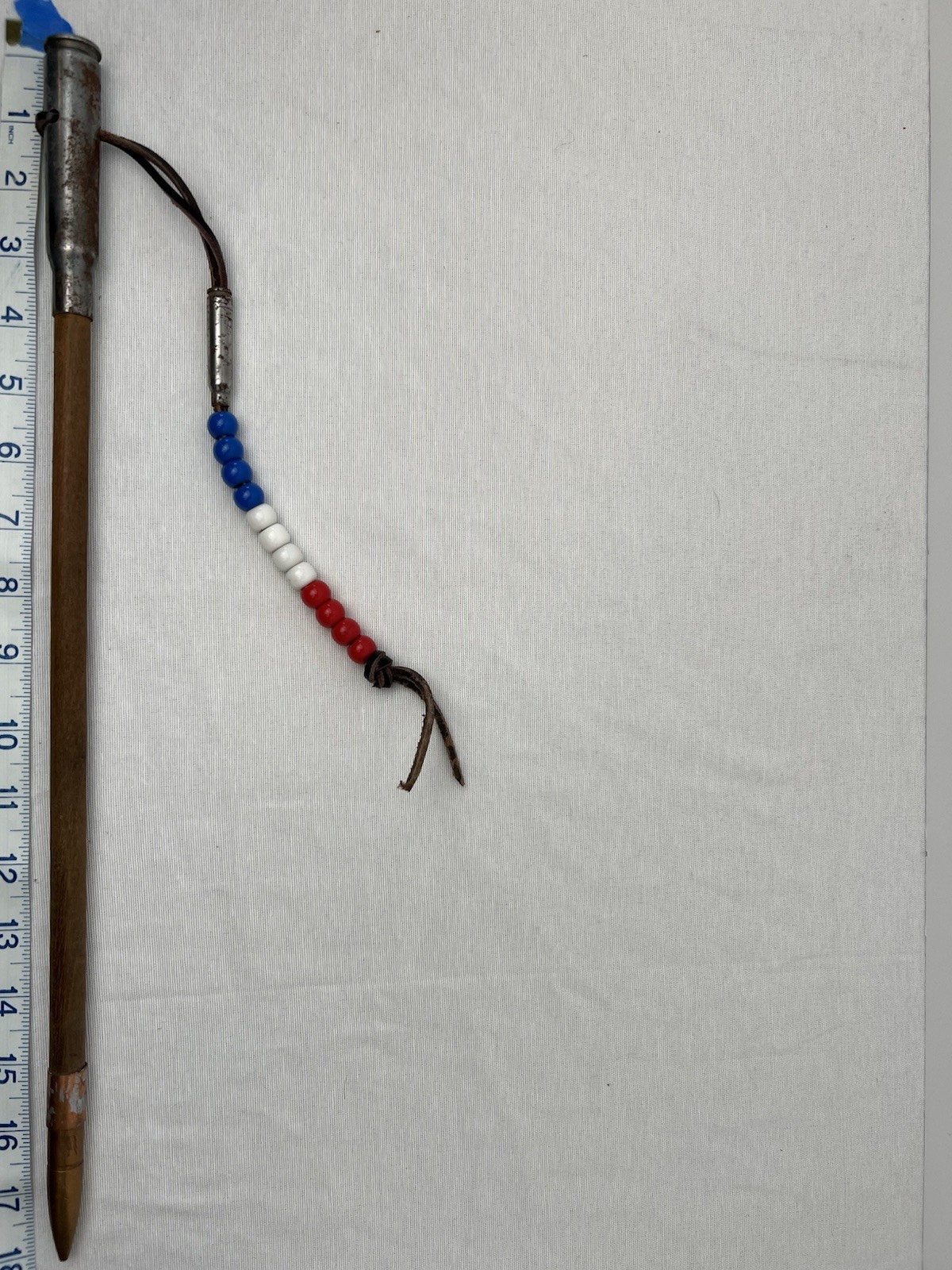 Handmade Wooden Swagger Stick – Ceremonial / Decorative – Beaded Lanyard