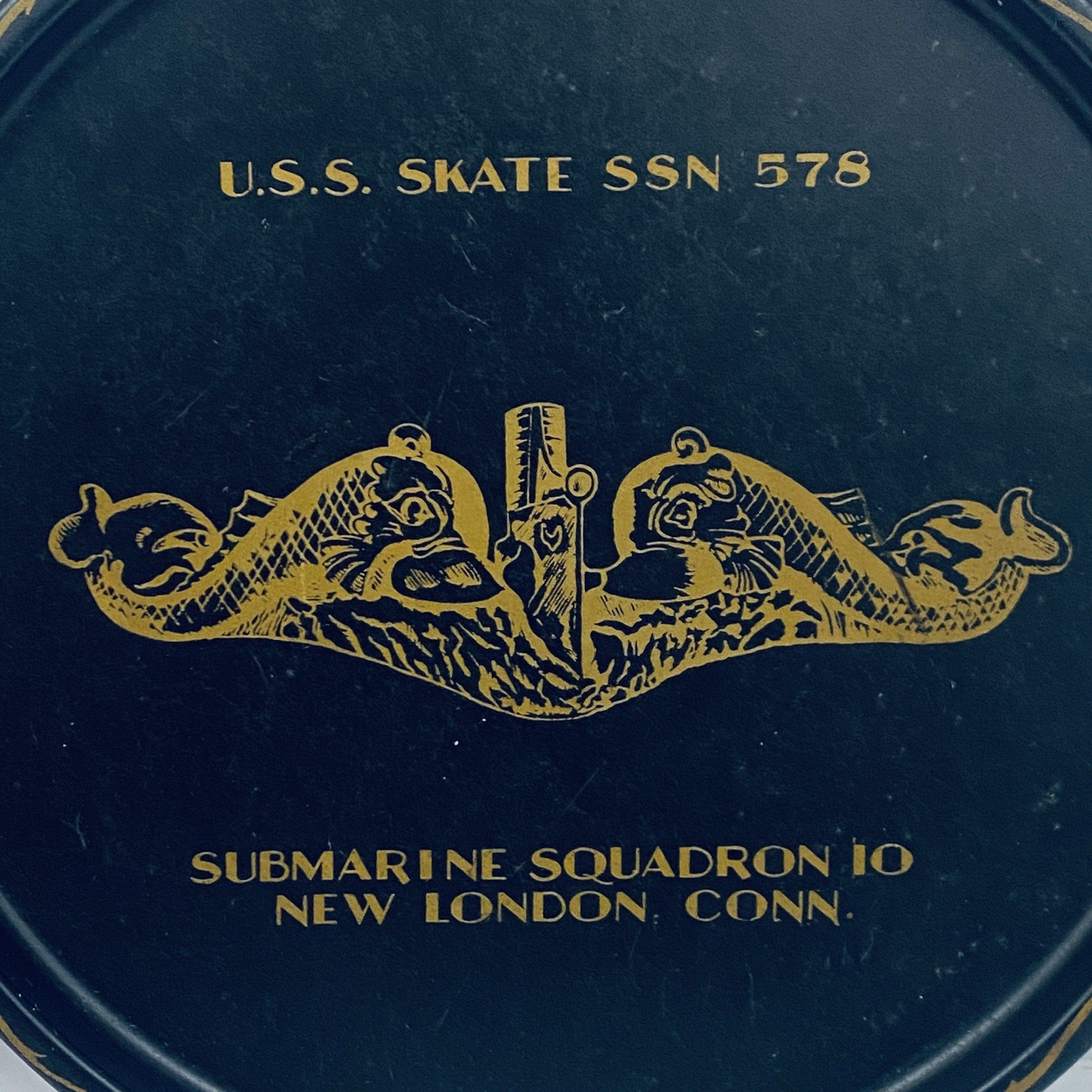 USS SKATE Submarine SSN 578 Squadron 10 New London CT Bar Tray Navy North Pole