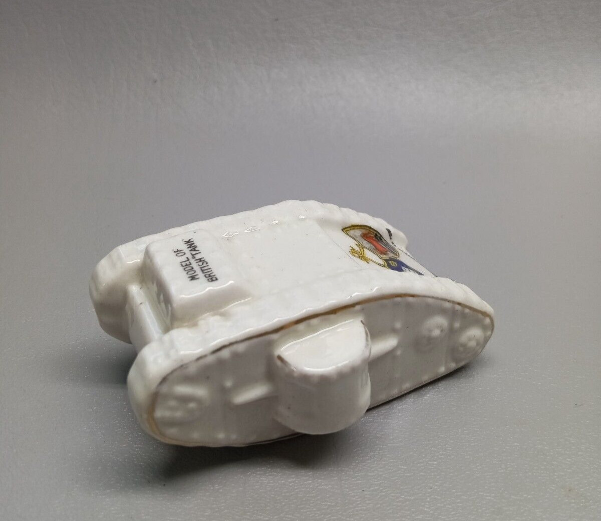 Vintage Willow Art China British Tank Longton Oxford City Souvenir Porcelain 4″L