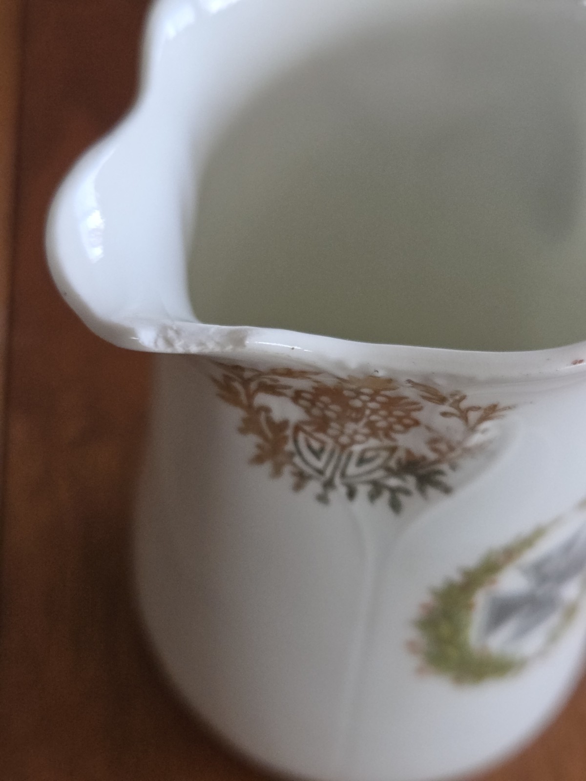 WWI German 1914 Patriotic Ceramic Creamer Small Milk Jug Iron Cross Oak Leaves