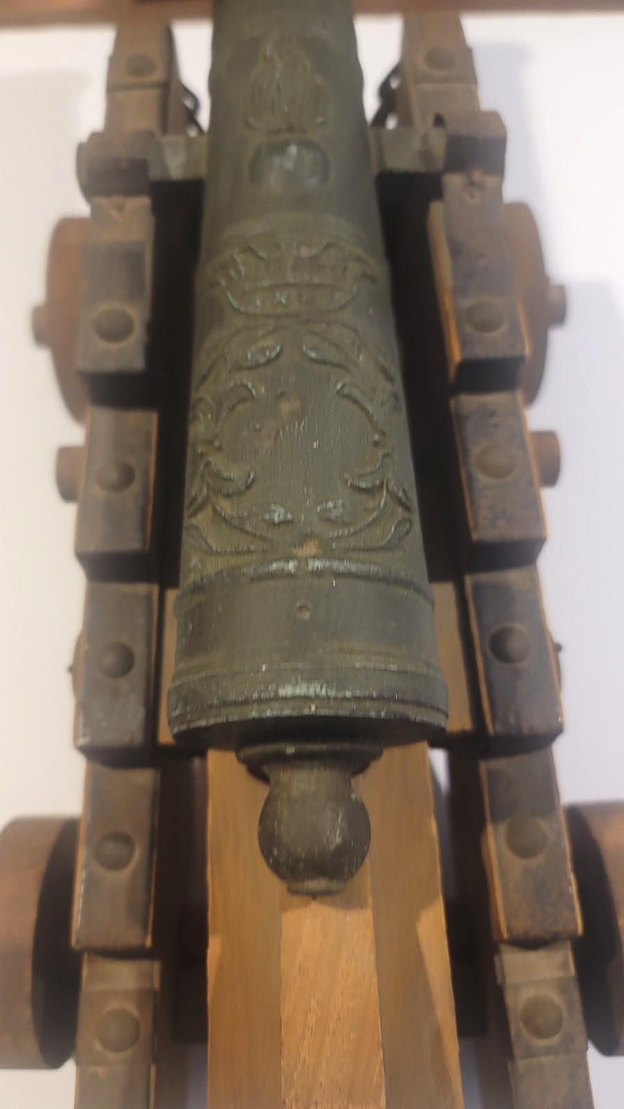 Vintage Bronze Spanish Naval Cannon Model 17″ Large Heavy Brass Marine de Guerra