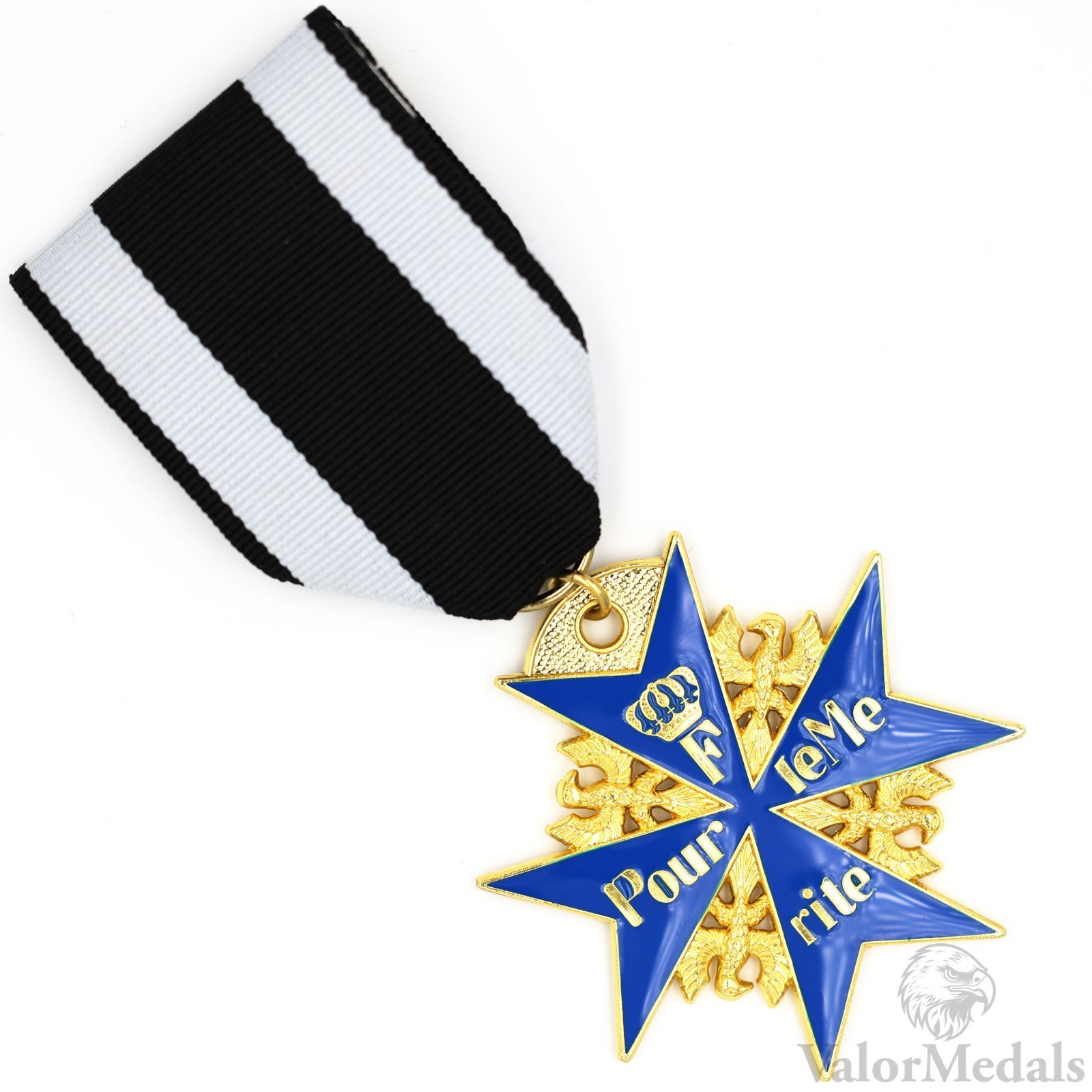 Prussian Pour le Merite Blue Max WW1 Medal with Ribbon Reproduction