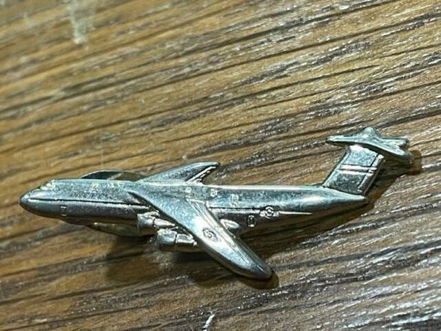 Passenger Airplane Gold Tone Tie Clip Plane Vintage
