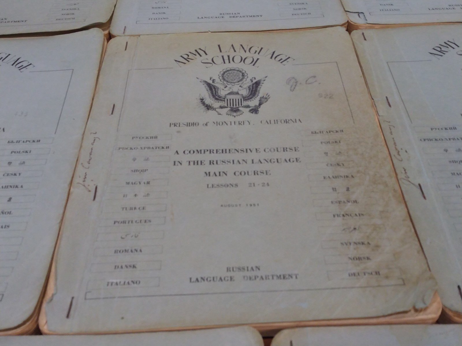 US Army 1951 Language School Books Learning Russian Lessons 5-36 California