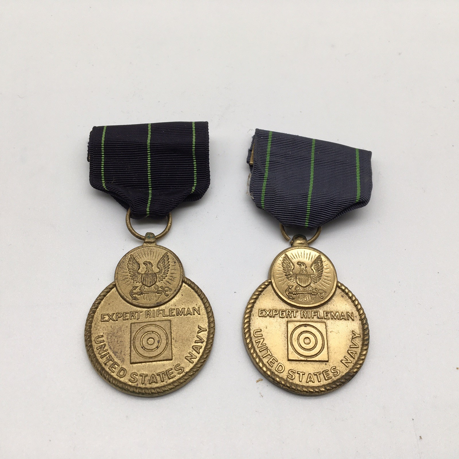 Pair Of Vintage US Navy Expert Rifleman Medal U.S. Naval Rifle Marksmen Award