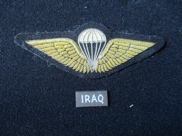 Vintage Iraq Airborne Instructor Parachutist Jump Wings Patch B2