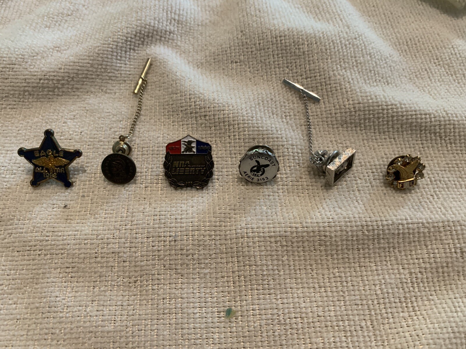 Lapel Pin FOE Fraternal Order of Eagles NRA Tie Pins Lot Of 6