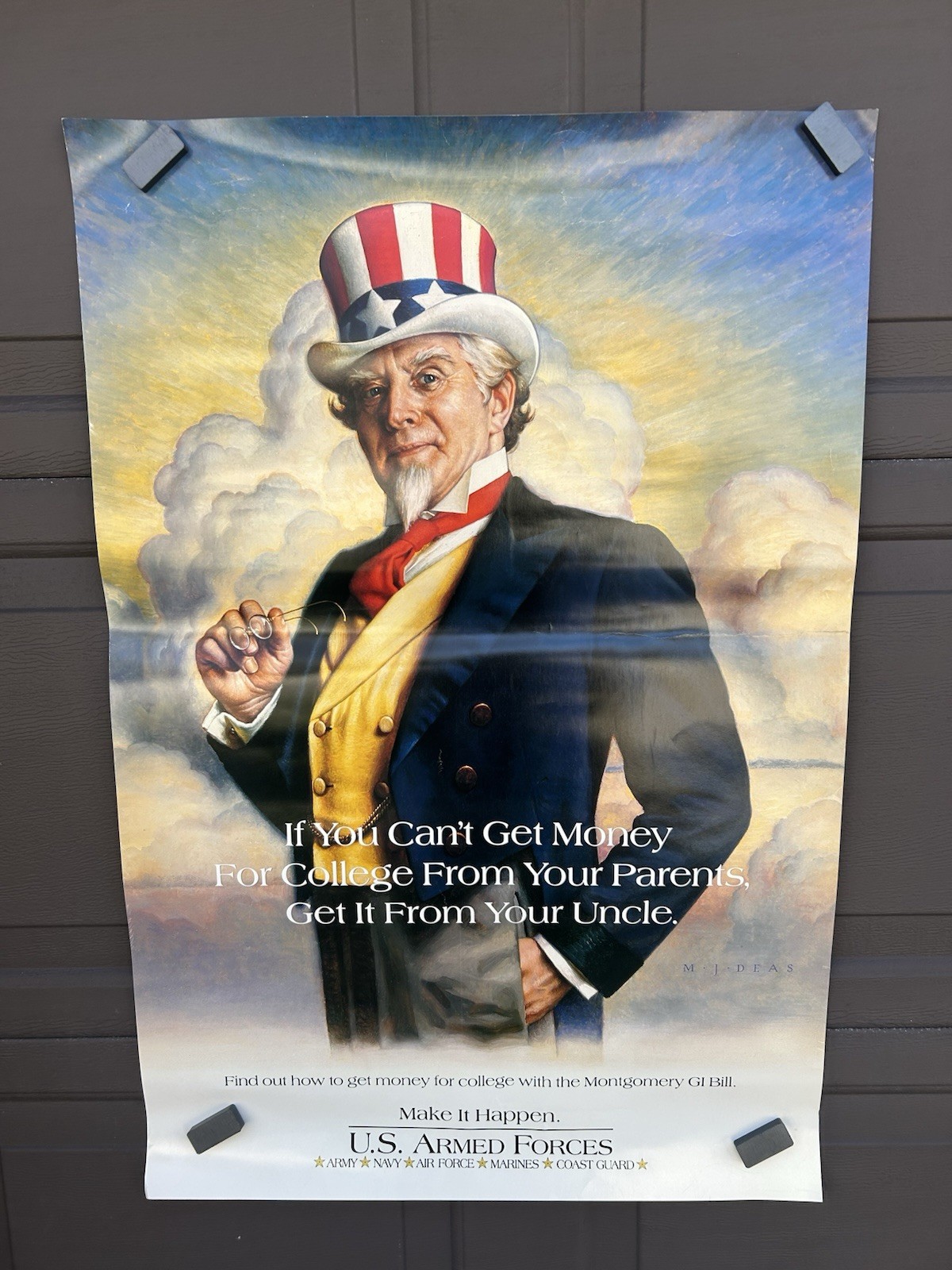 “The New Uncle Sam” Poster By M.J. Deas – 24” X 36” – Armed Forces- NEVER HUNG