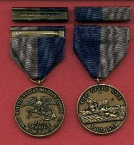 Marine Corps USMC Civil War full size Award medal with ribbon bar 1861-1865