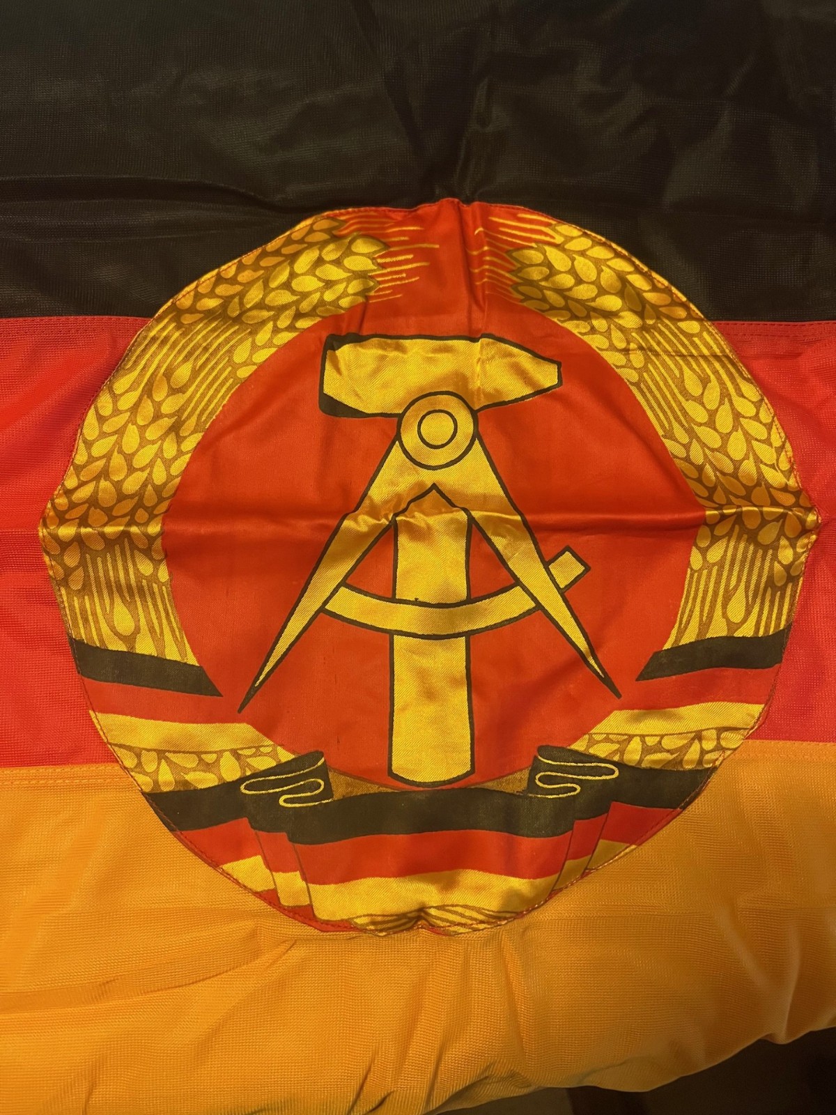 Flag, German Democratic Republic (GDR) East Germany, Nylon, cold war, 37 x 22.5