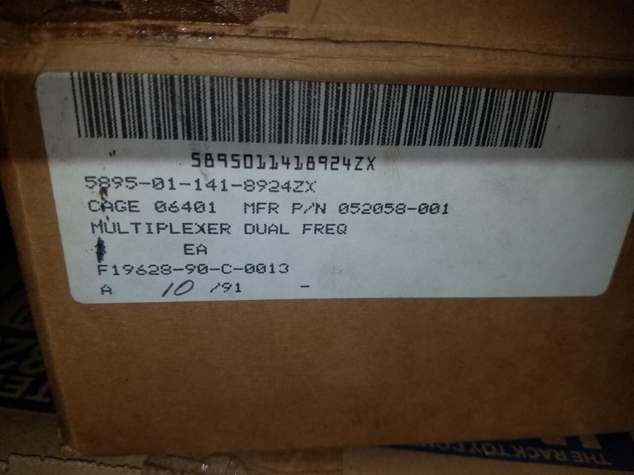 F19628-90-C-0013 GOVT FREQUENCY MULTIPLIER NSN 5895-01-141-8924
