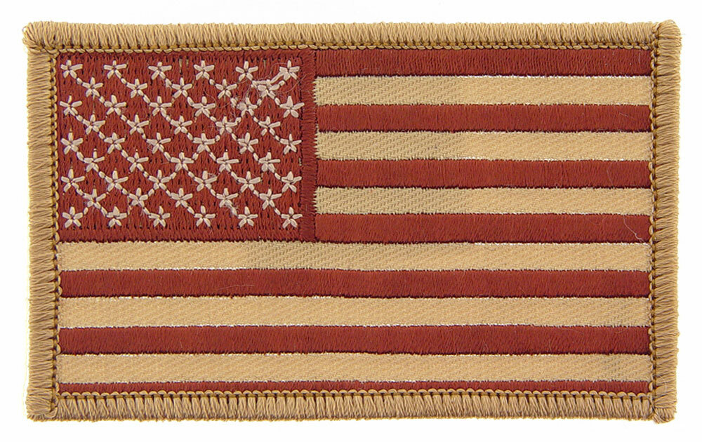 FLAG U.S.A. Spice Brown Embroidered Patch (Hook & Loop) 2″ X 3-1/4″ (1117V)