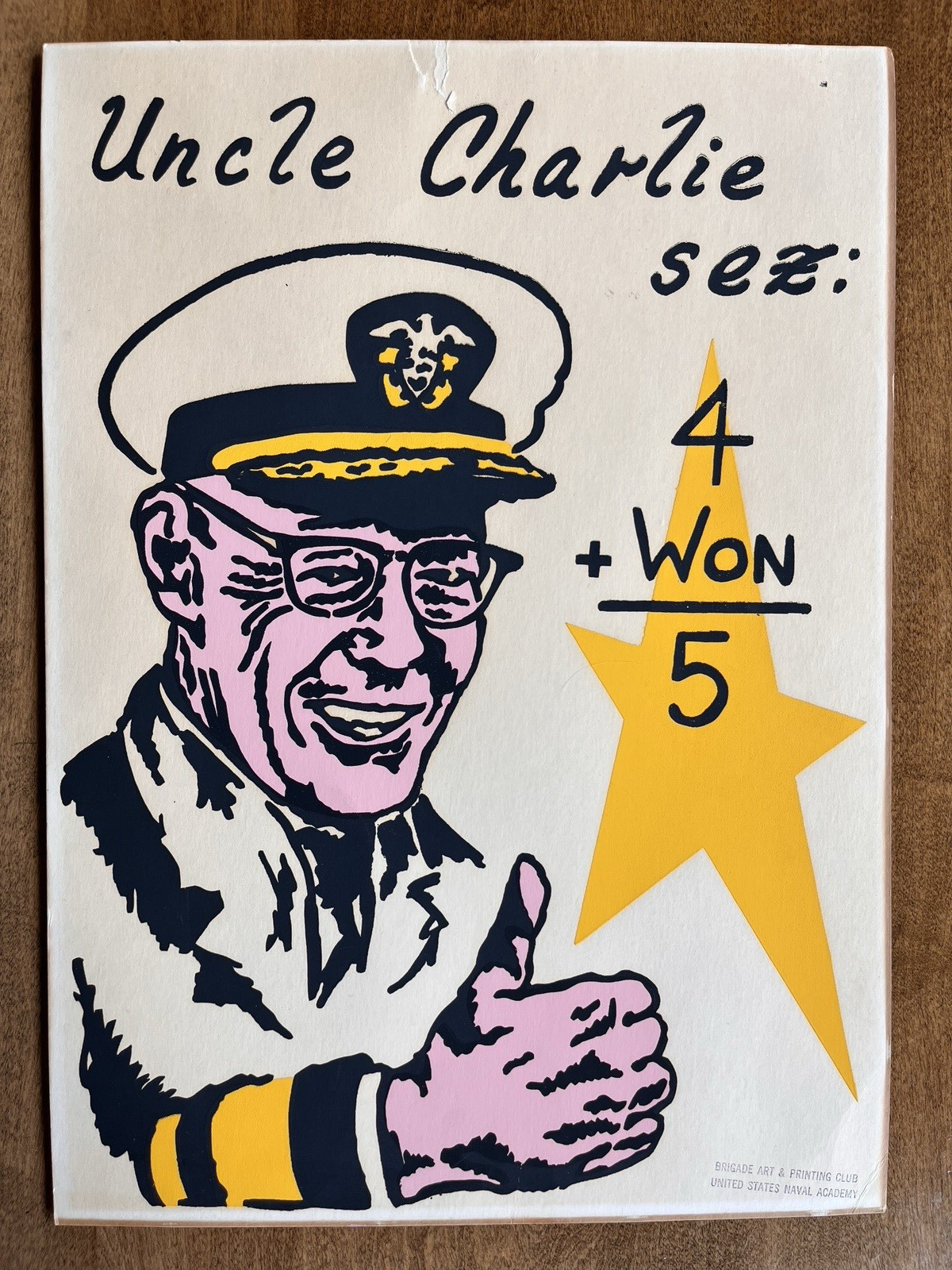 Vintage 1960s US Naval Academy Poster Print Brigade Art & Printing Club 10×14