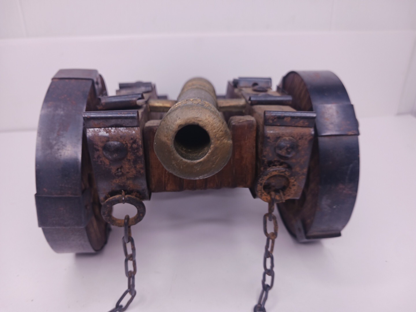 Vtg Artilleria Luis XV Siglio XVIII Replica Wood Display Cannon 14.5″ 9″ Barrel