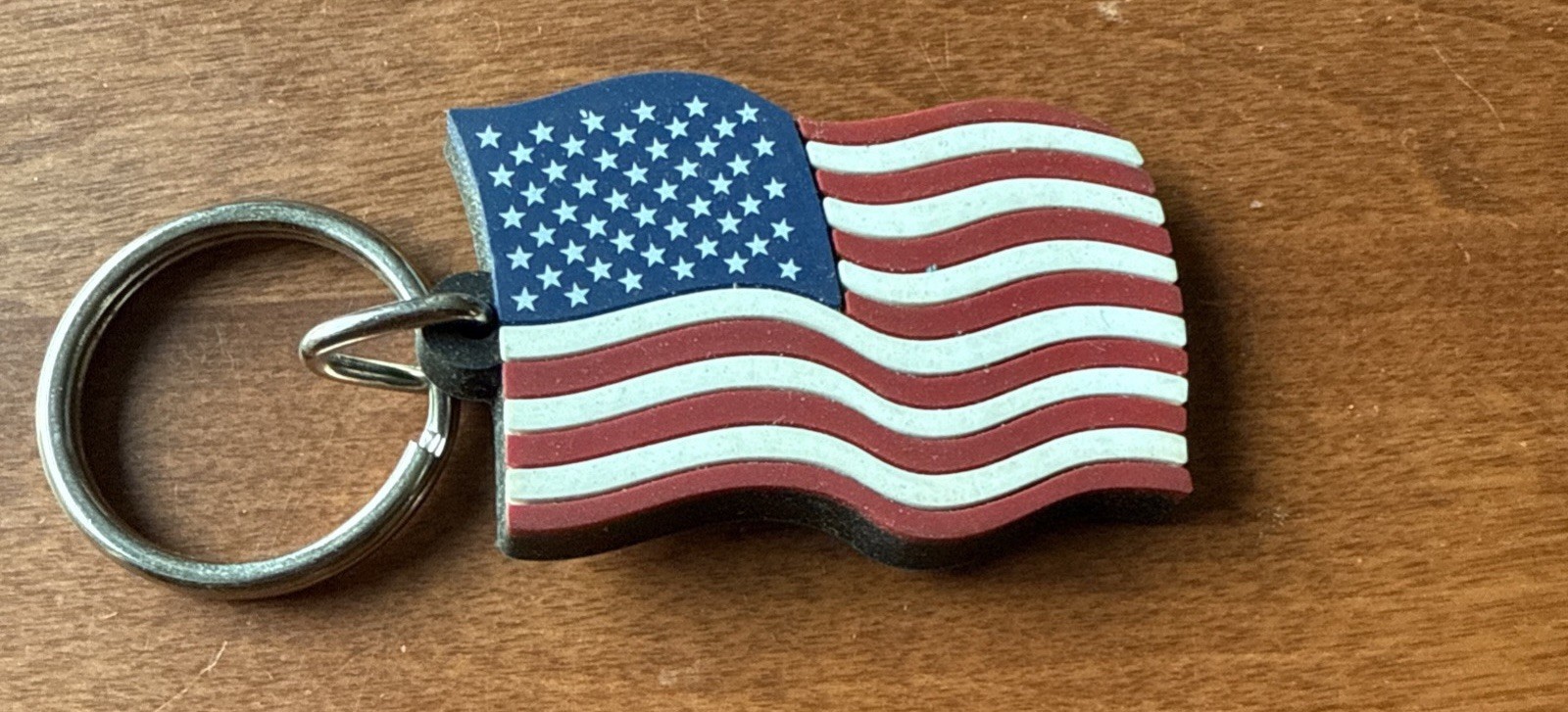 American USA Flexible Rubber Flag Key Chain New