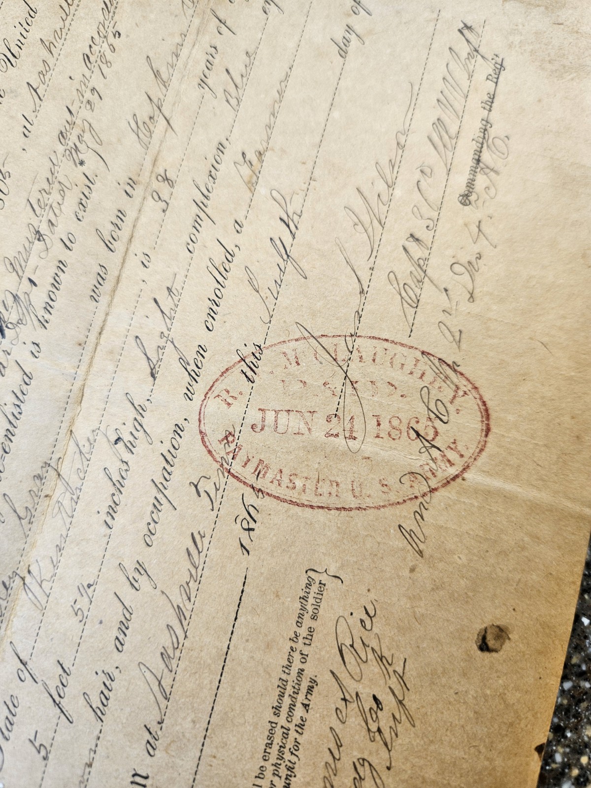 Rare Vintage Civil War 1865 Military Historical Discharged Papers Book Army Navy