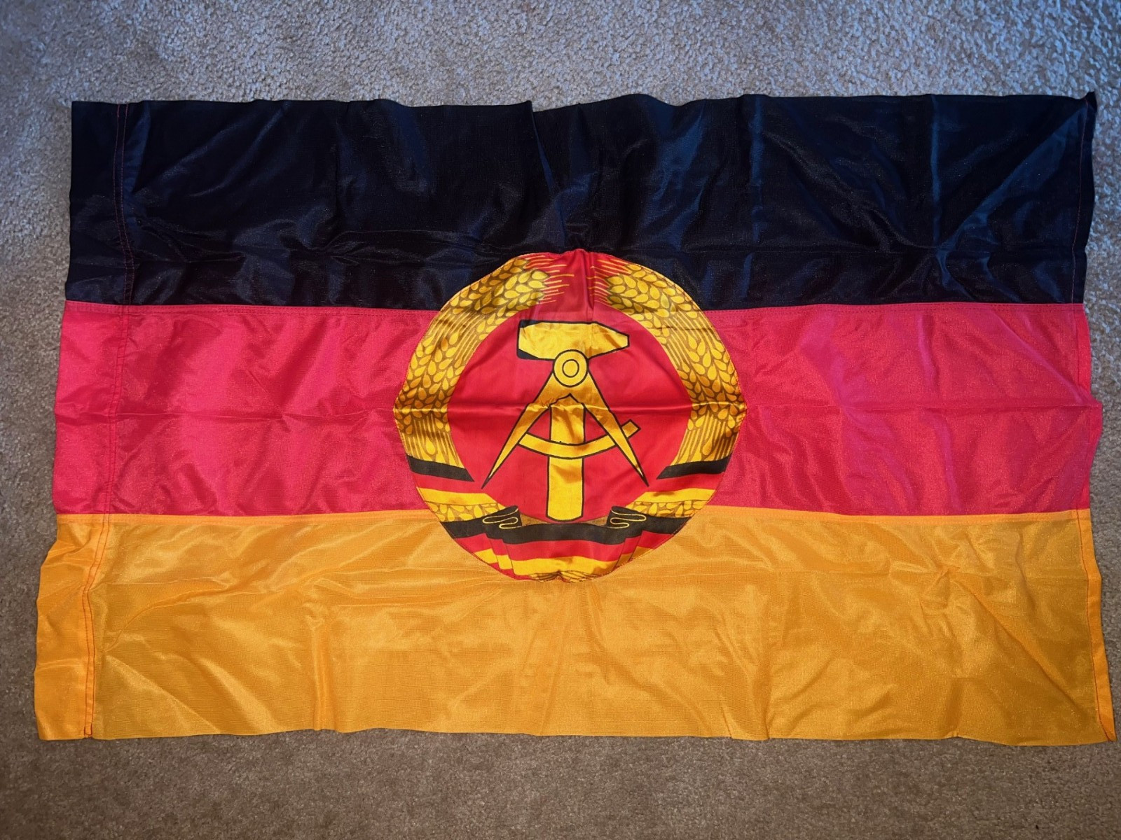 Flag, German Democratic Republic (GDR) East Germany, Nylon, cold war, 37 x 22.5