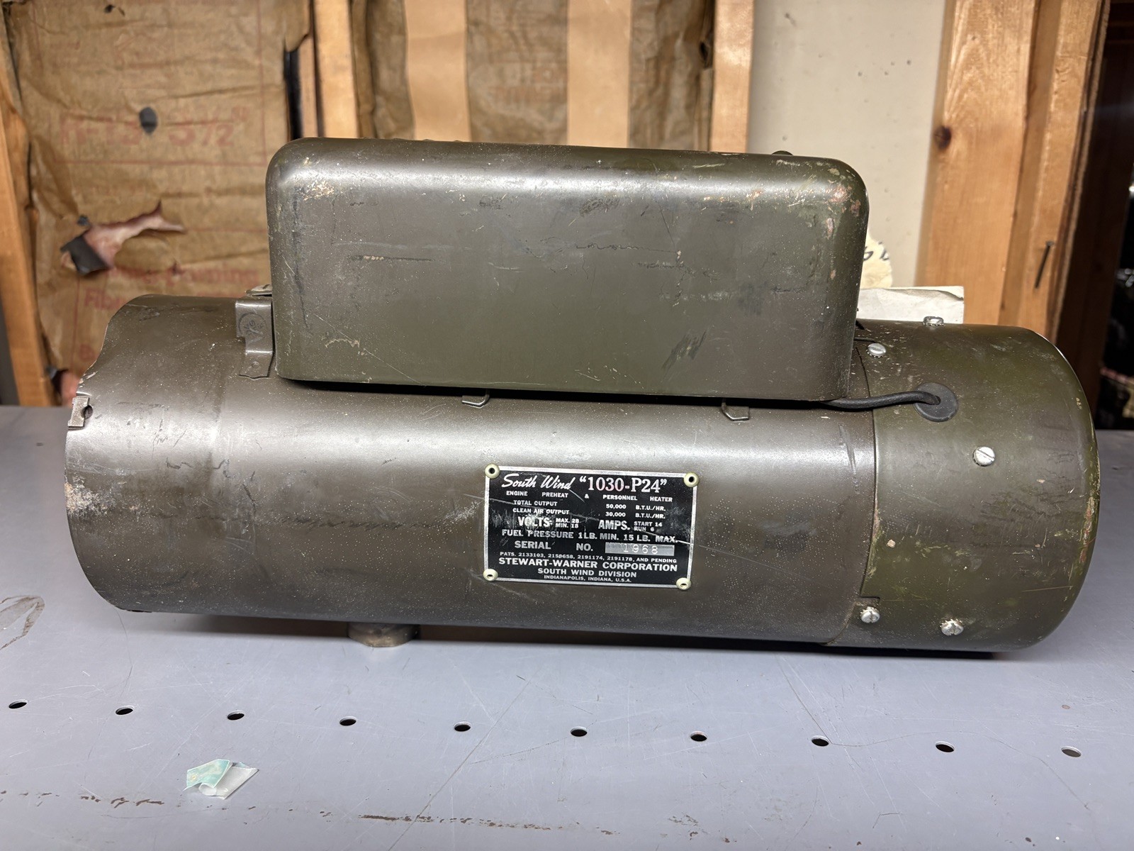Vintage South Wind “1030-P24” Engine Preheat & Personnel Heater Unknown If Works