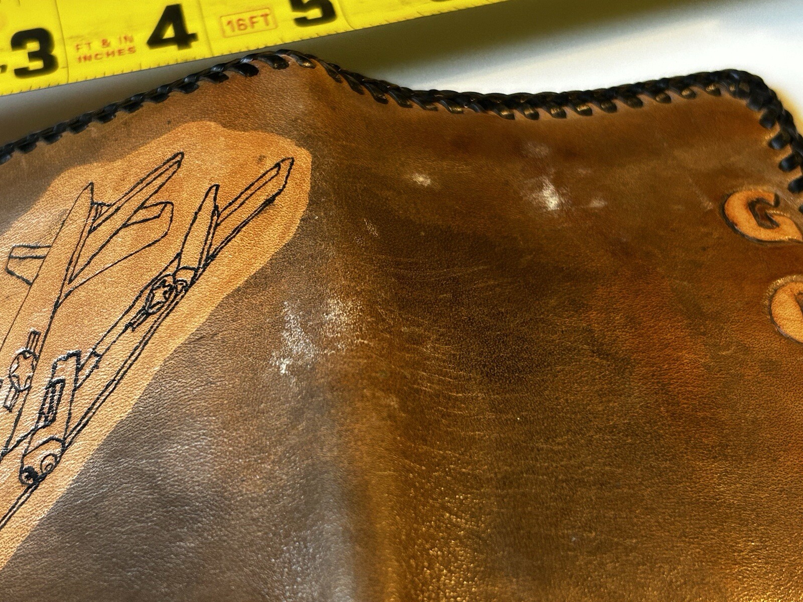 Handmade Pilot Military Airplane Leather military Trench Art Wallet Vintage