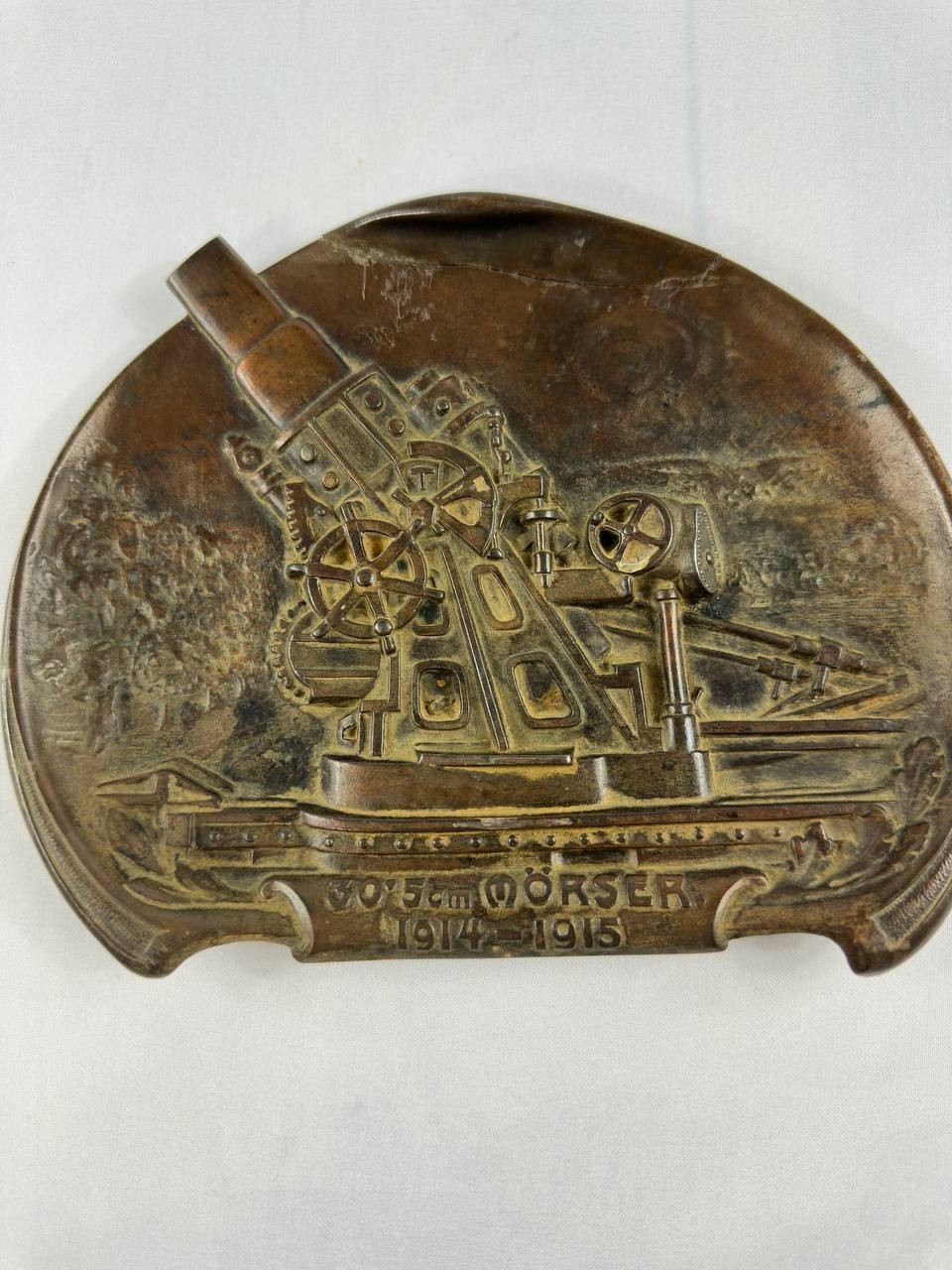 Antique WWI Skoda 30.5cm Mörser Bronze Wall Plaque 1914-1915 Pilsen