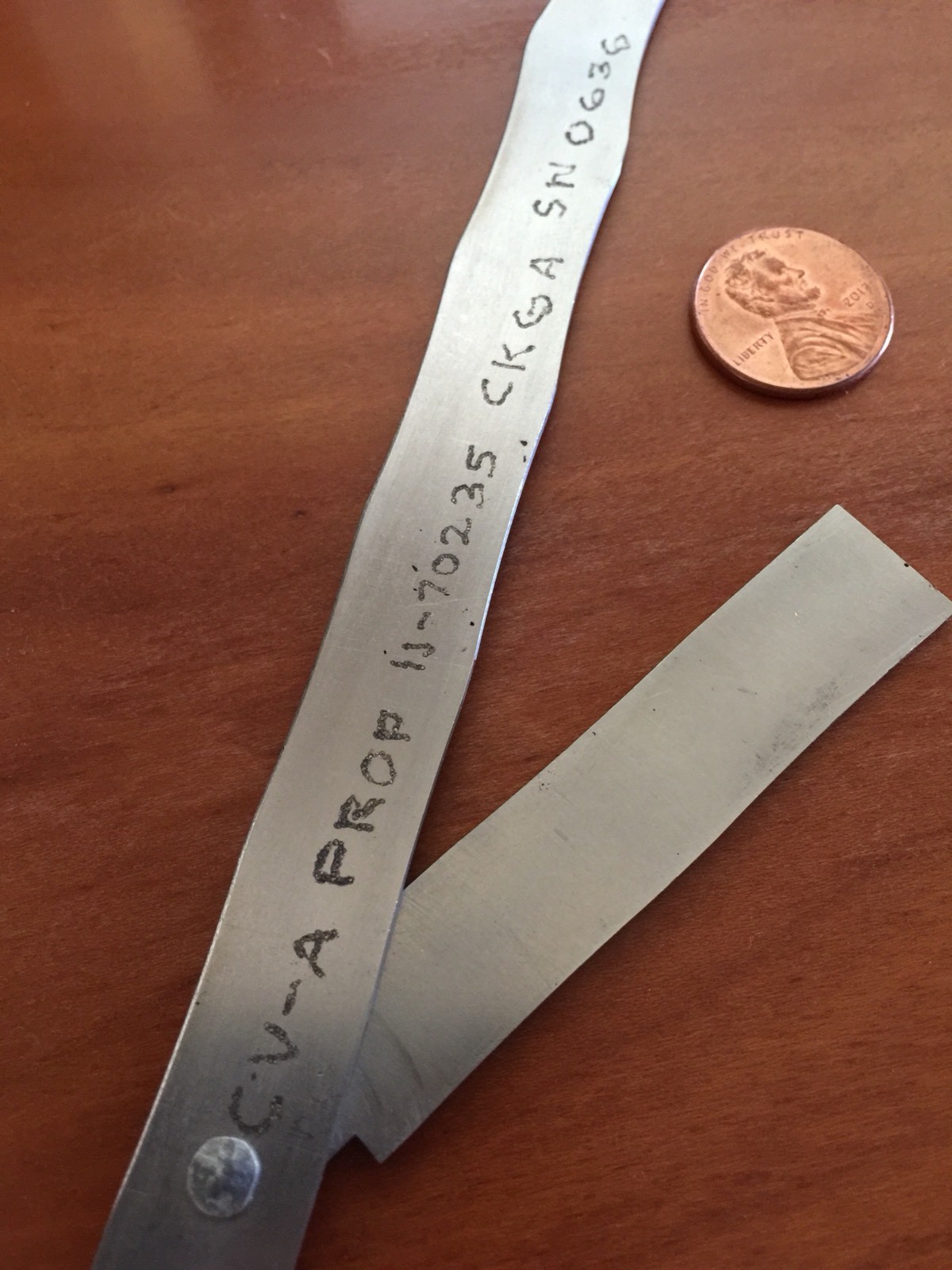 Military Special Use Steel Ruler Unknown Origins/Markings CV-A Prop Navy Aero