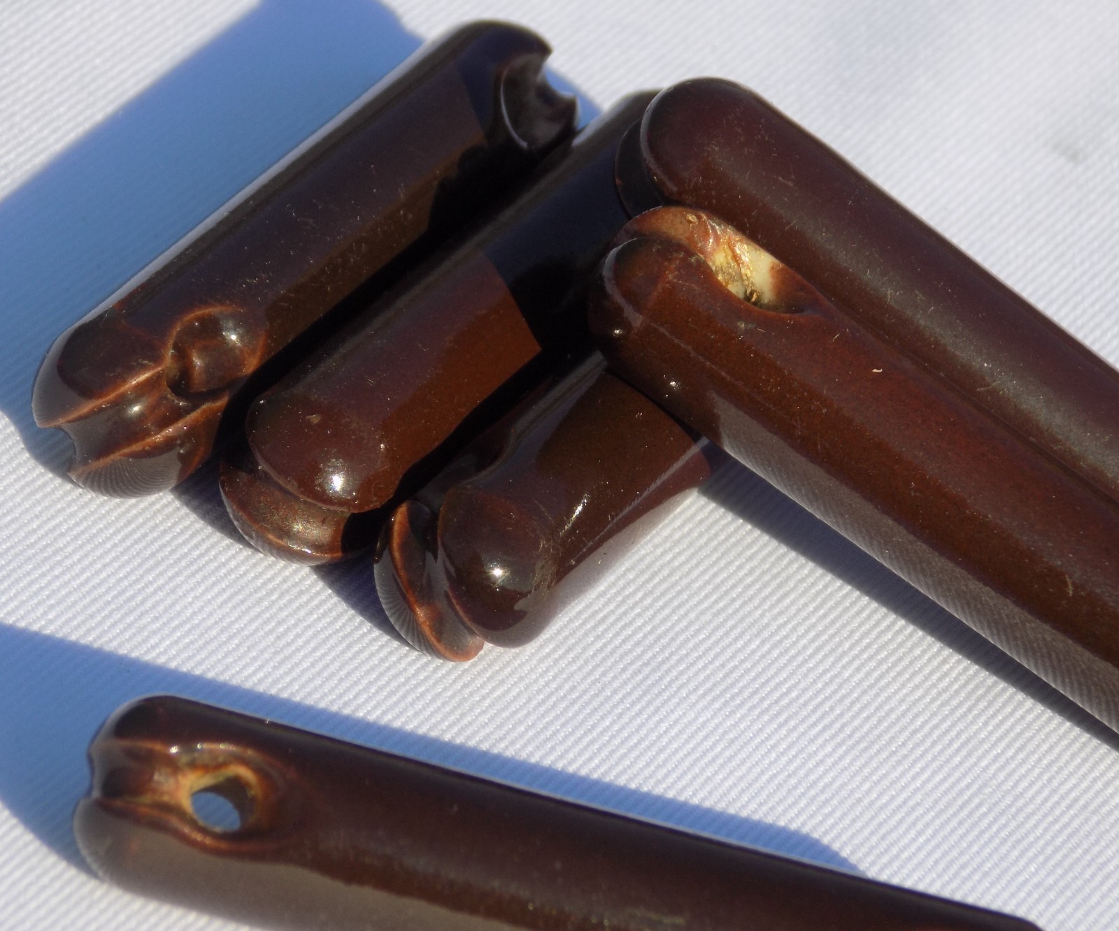 Vintage Military Radio Antenna Porcelain Insulator (Lot of 6pcs)